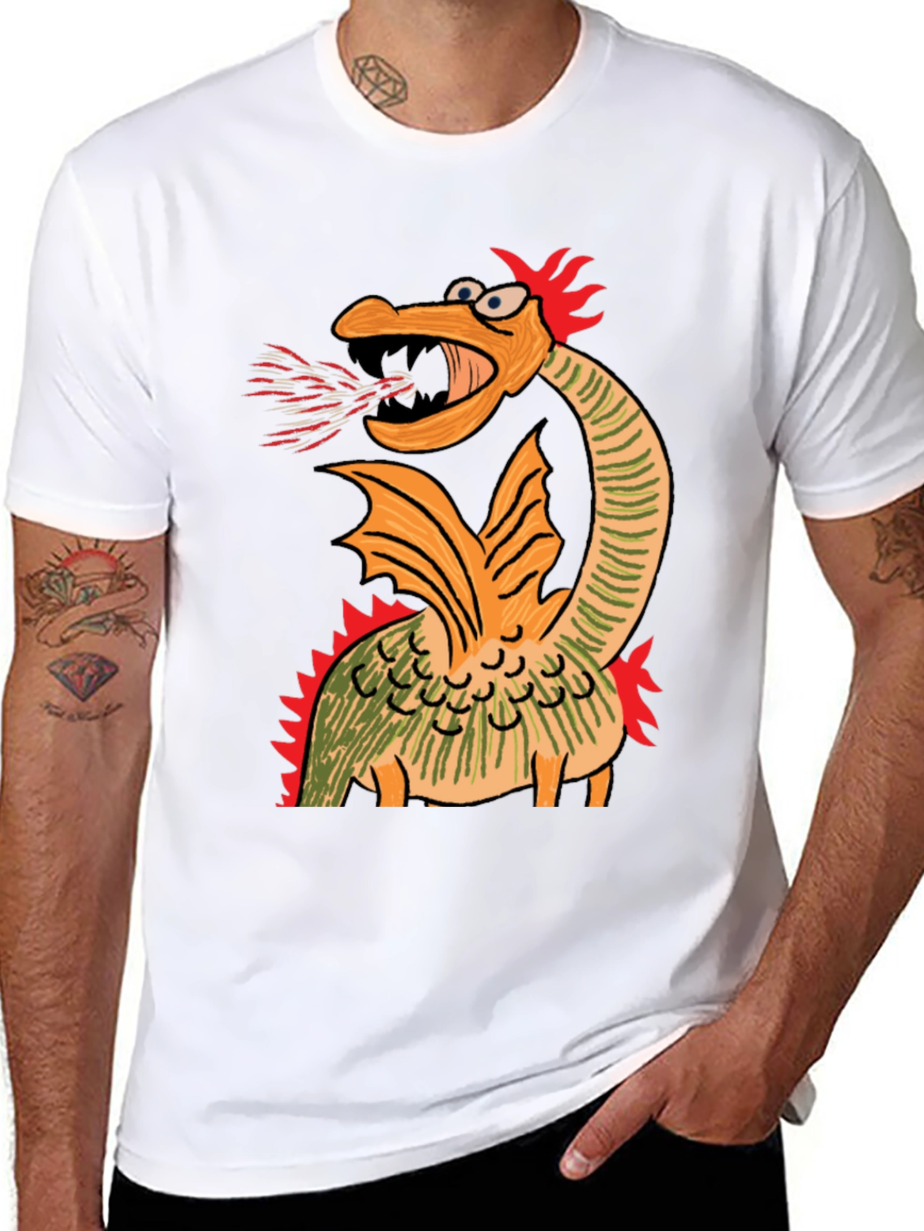 Cartoon Dragon Graphic Tee - Quirky Design - 8