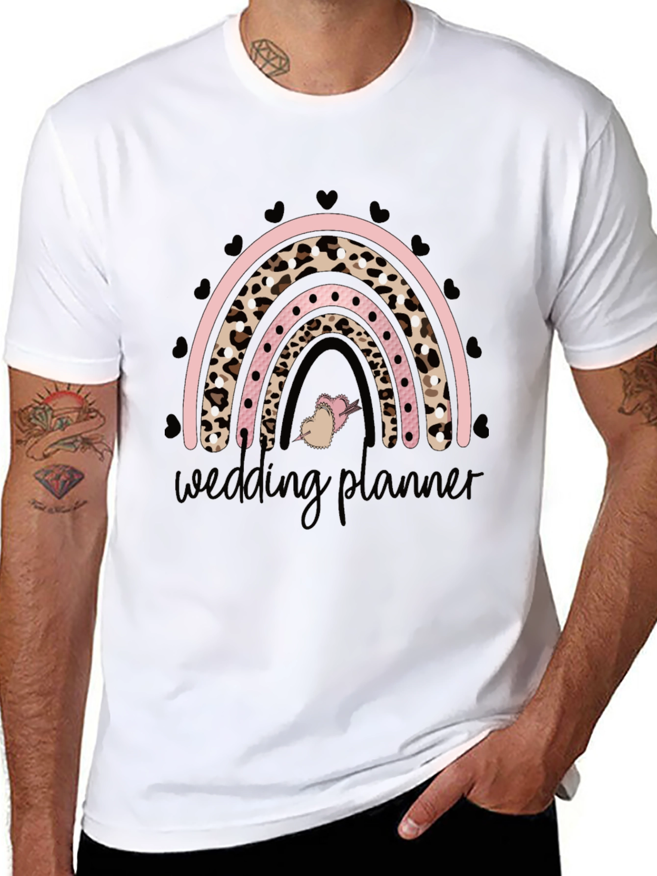 Black Wedding Planner Rainbow Graphic Tee view 8