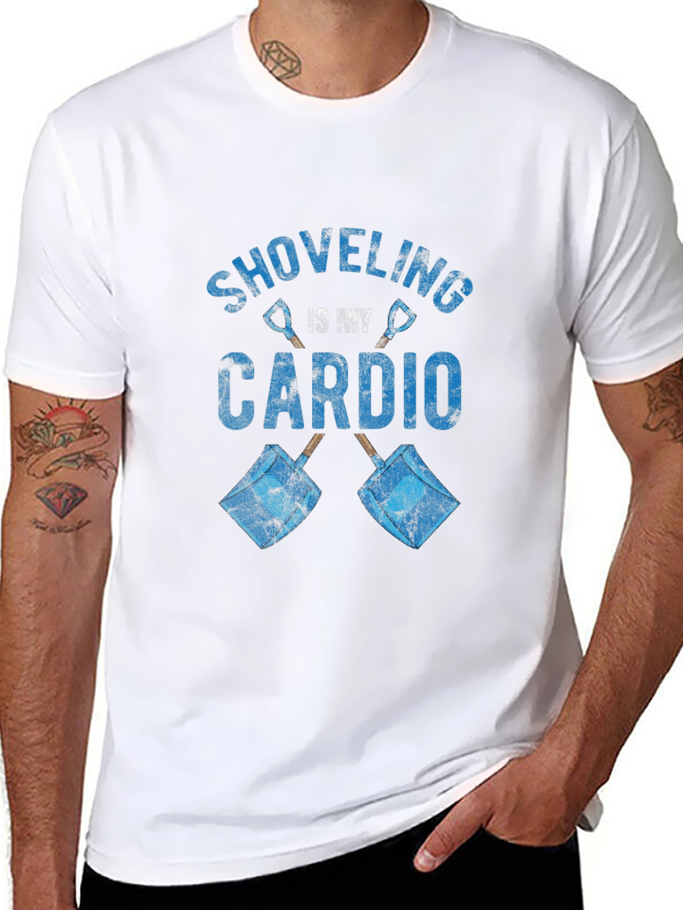 Black Shoveling is My Cardio Graphic Tee - Black view 8