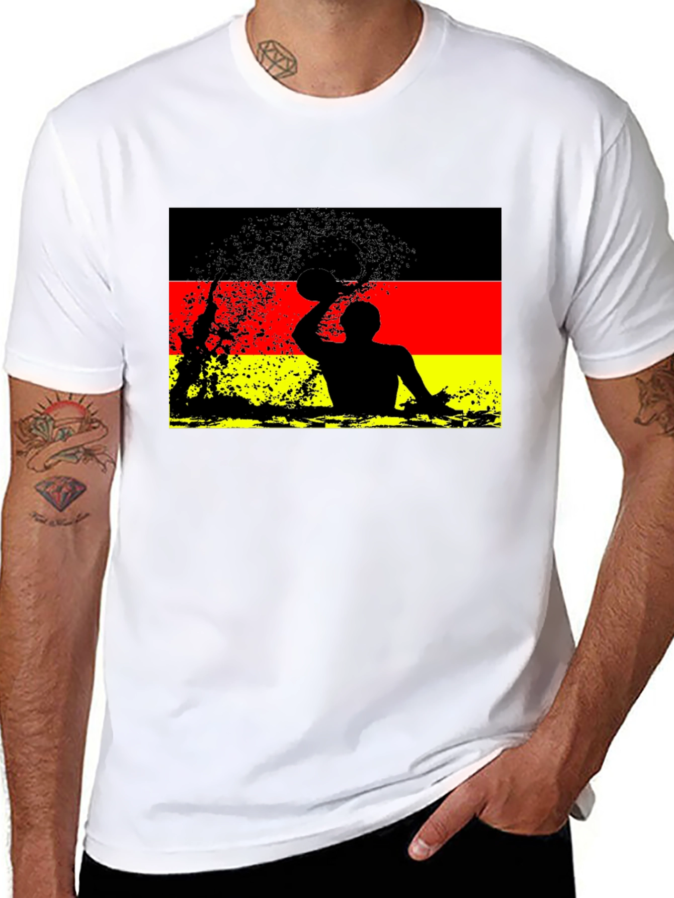 Black German Water Polo T-Shirt - Black view 8