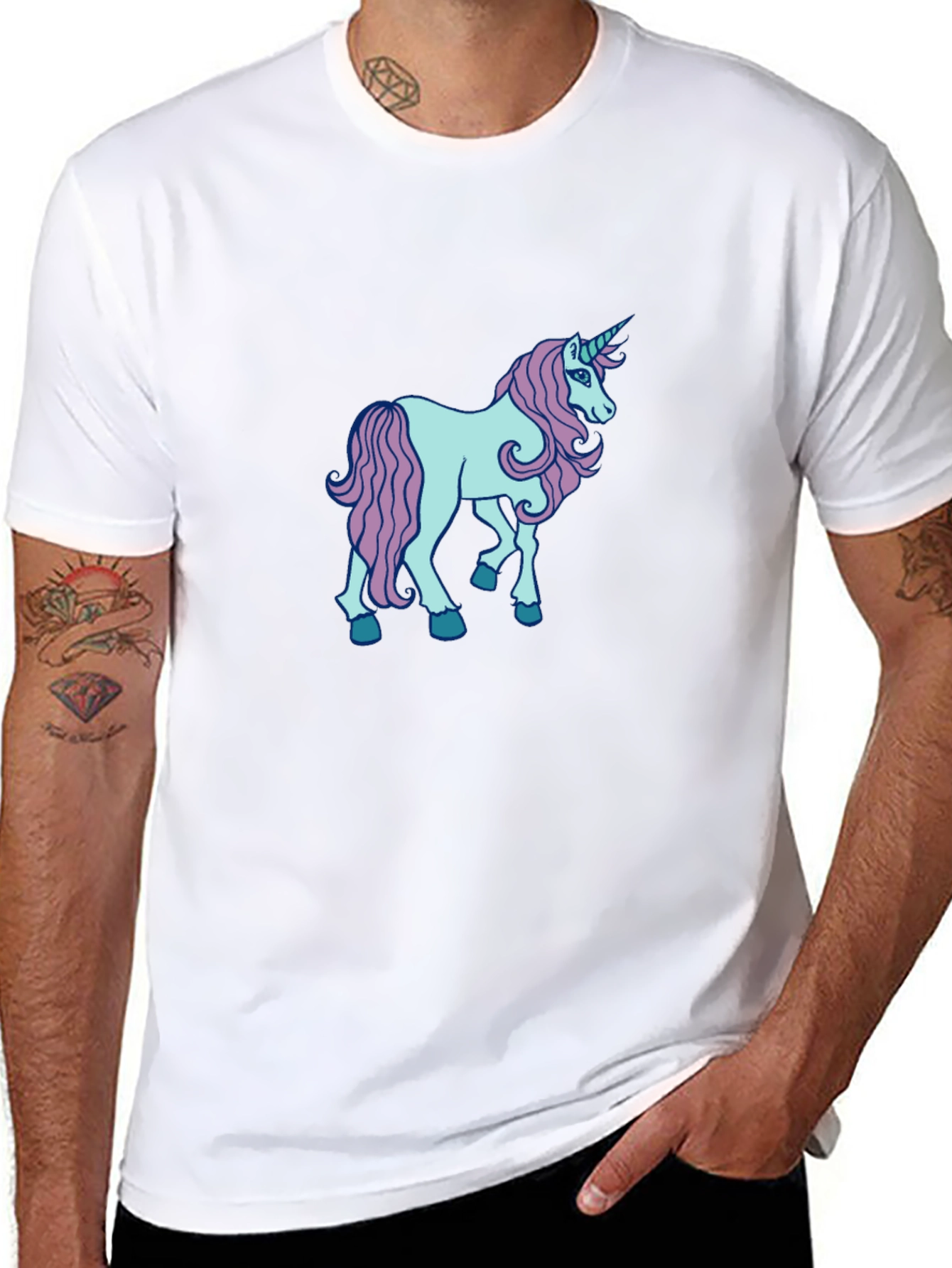 Unicorn Graphic Black T-Shirt - 8
