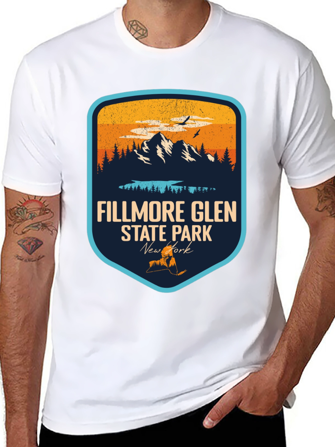 Black Fillmore Glen State Park Black T-Shirt view 8