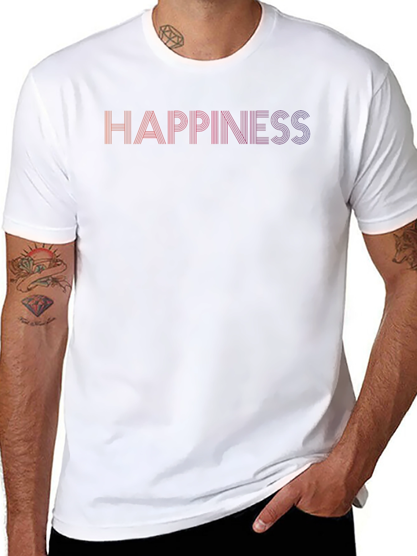 Black Happiness Graphic Tee - Retro Style view 8