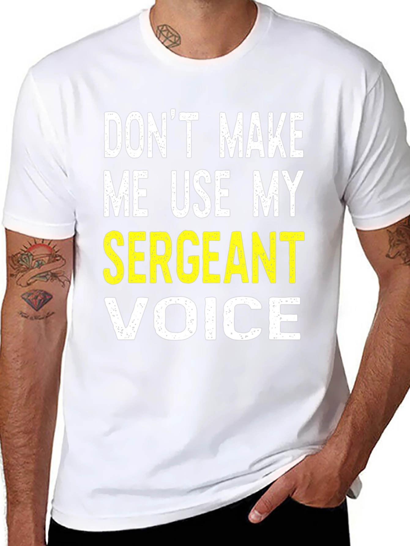 Black Sergeant Voice T-Shirt - Funny Military Humor Tee view 8