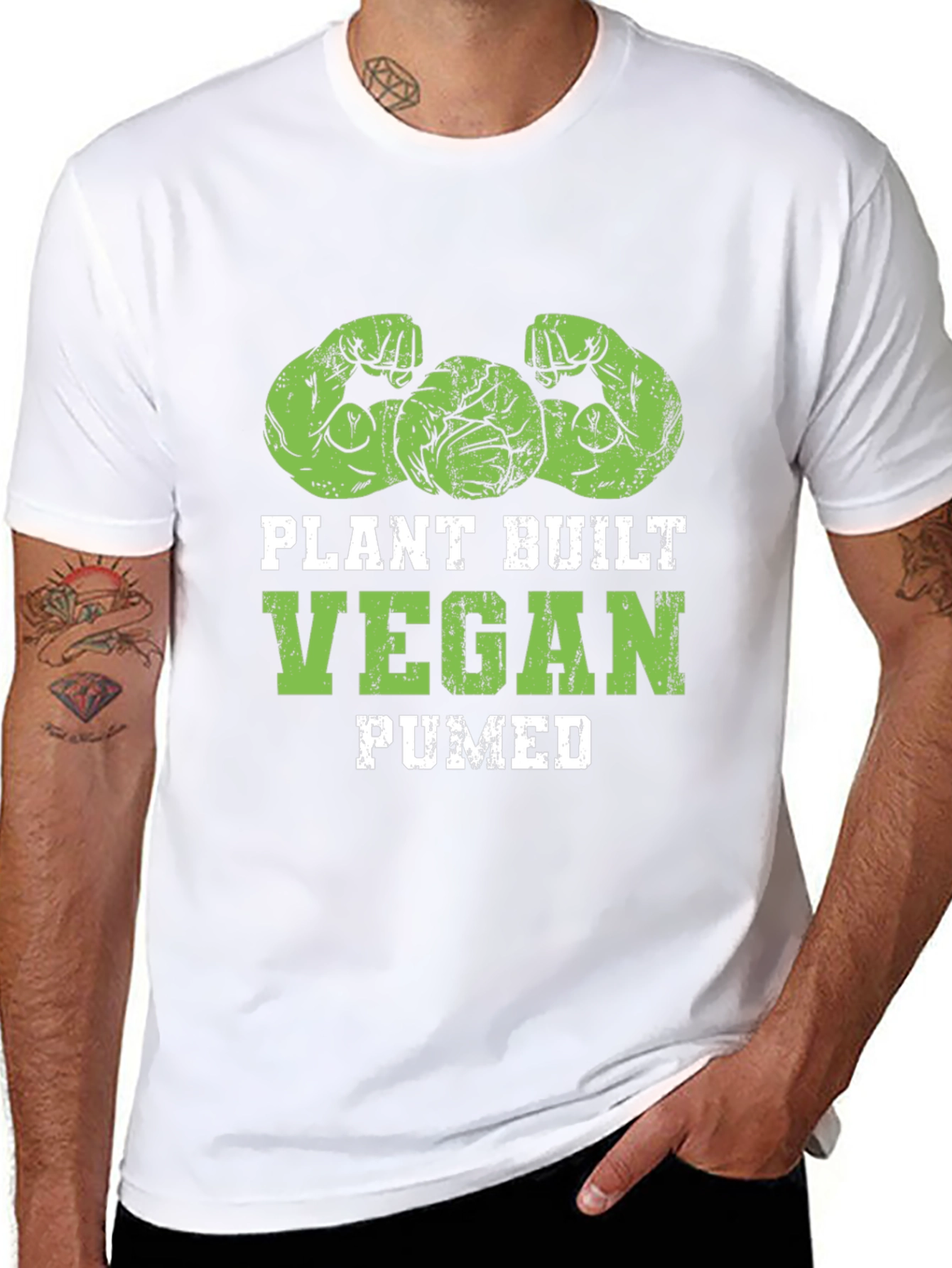 Black Plant Built Vegan Pumped Black T-Shirt view 8