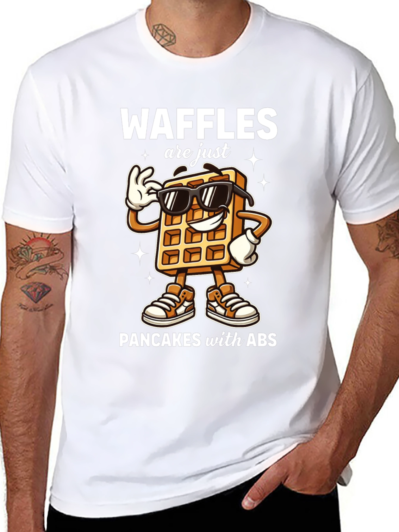 Waffles are Just Pancakes with ABS T-Shirt - 8