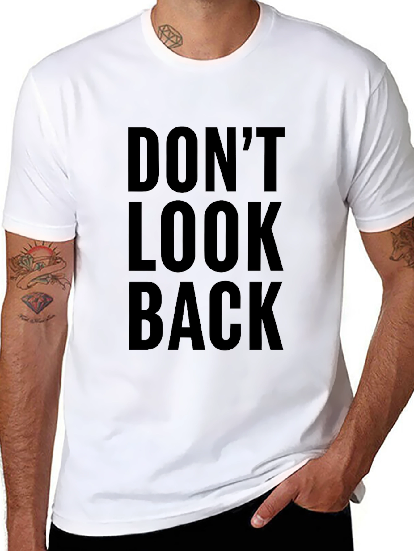 Black Don't Look Back Black Graphic T-Shirt view 8