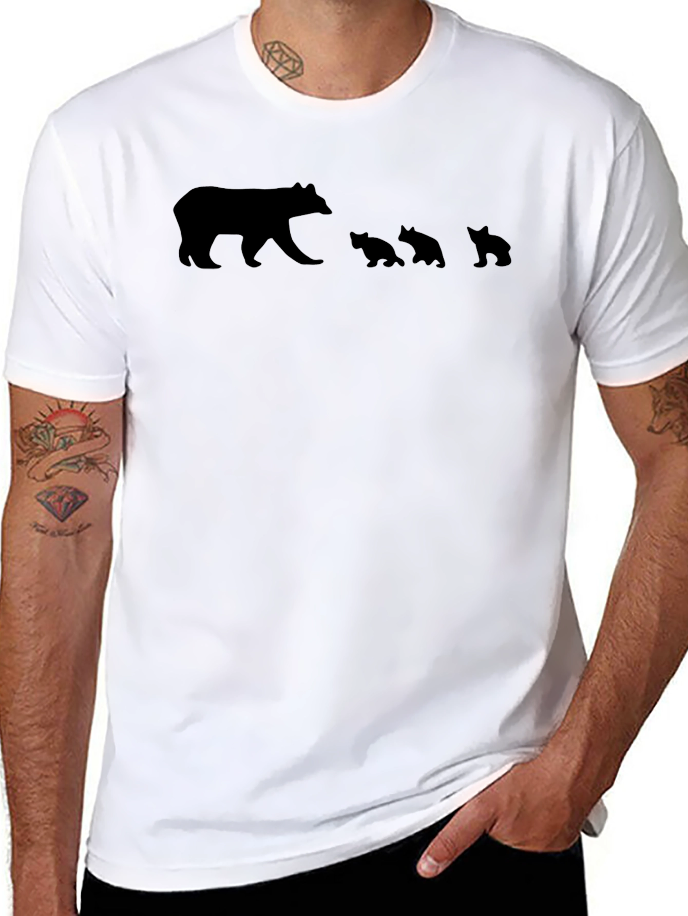 Black Bear Family Graphic T-Shirt view 8