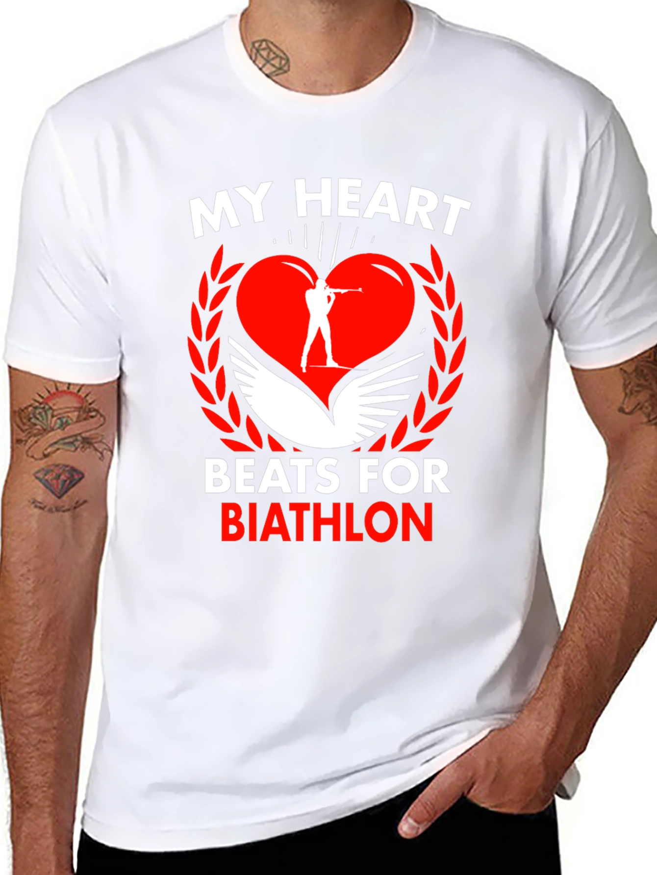 Black Biathlon Heartbeat T-Shirt view 8