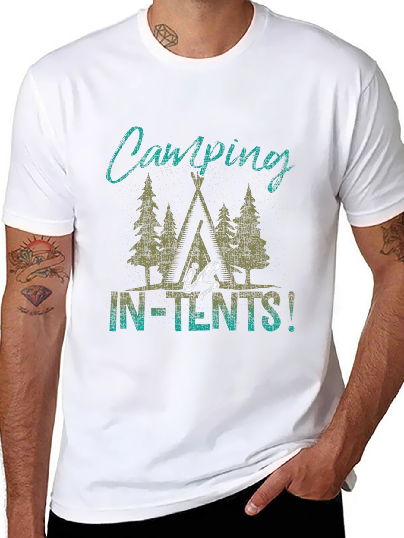 Black Camping In-Tents T-Shirt - Outdoor Adventure Tee view 8