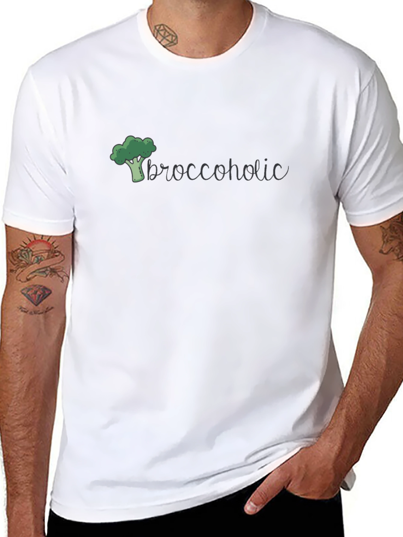 Black Broccoholic Graphic Tee view 8
