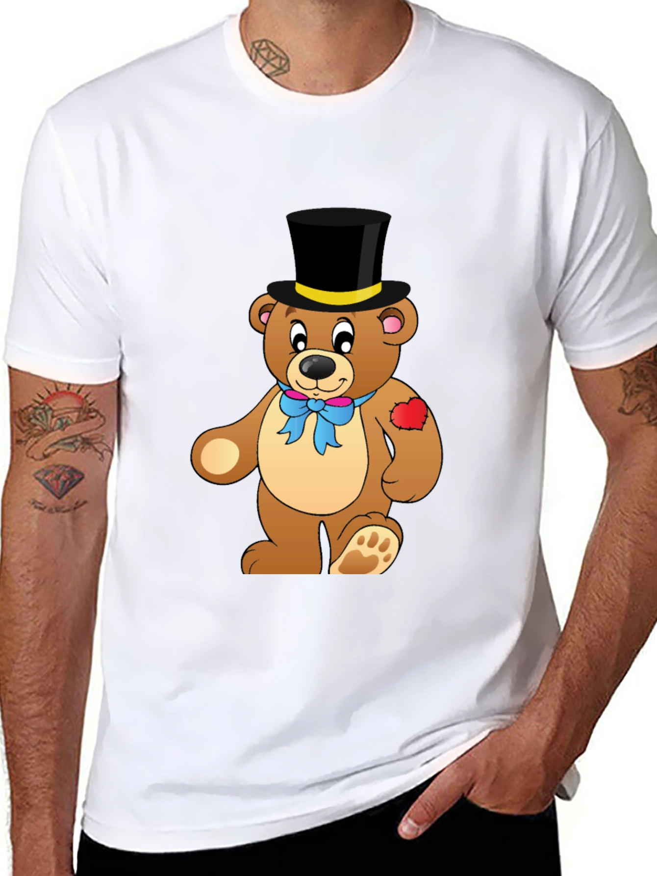 Black Teddy Bear Top Hat T-Shirt view 8