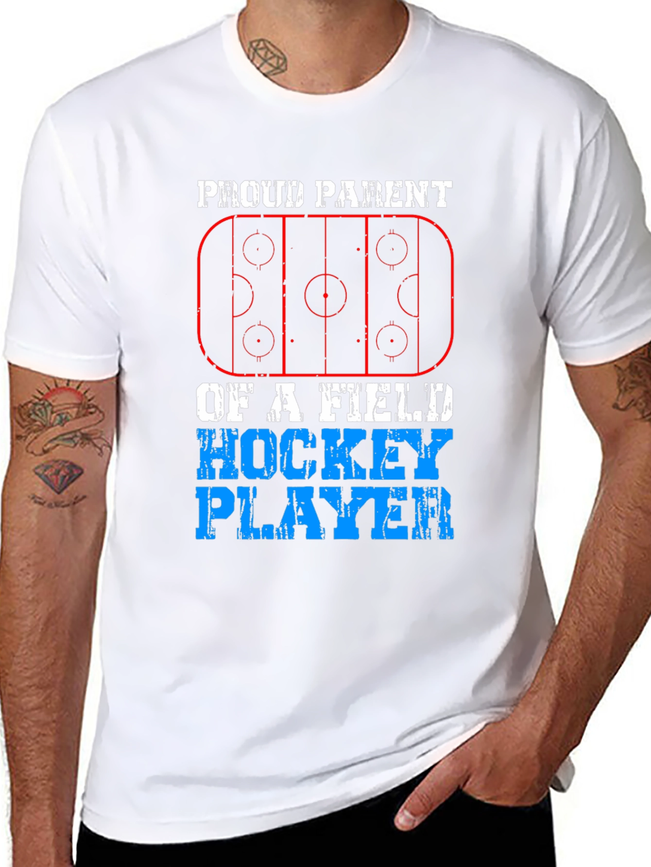 Black Proud Parent Field Hockey Player Black T-Shirt view 8