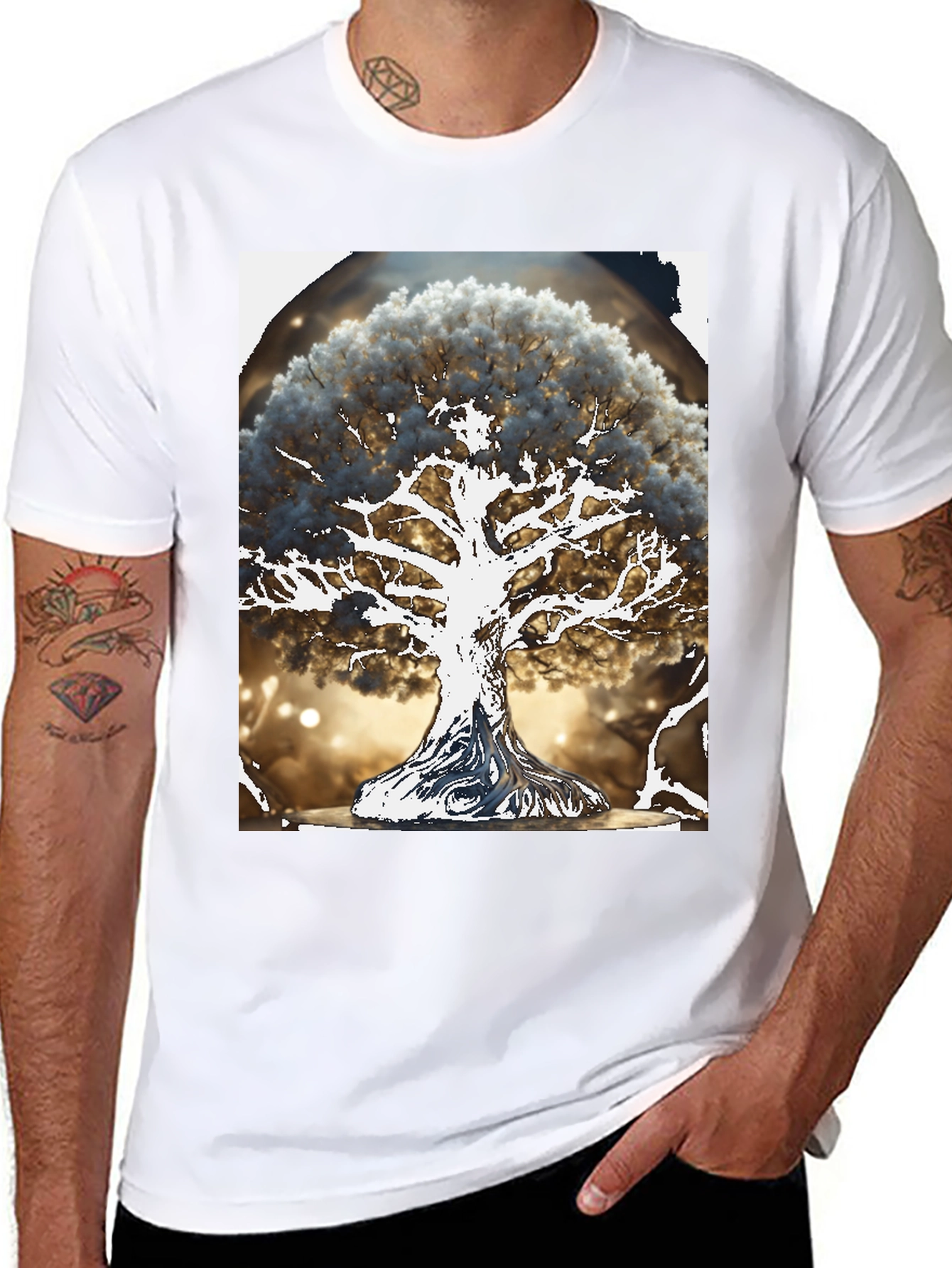 Black Tree of Life Graphic Tee - Unique Nature Design view 8