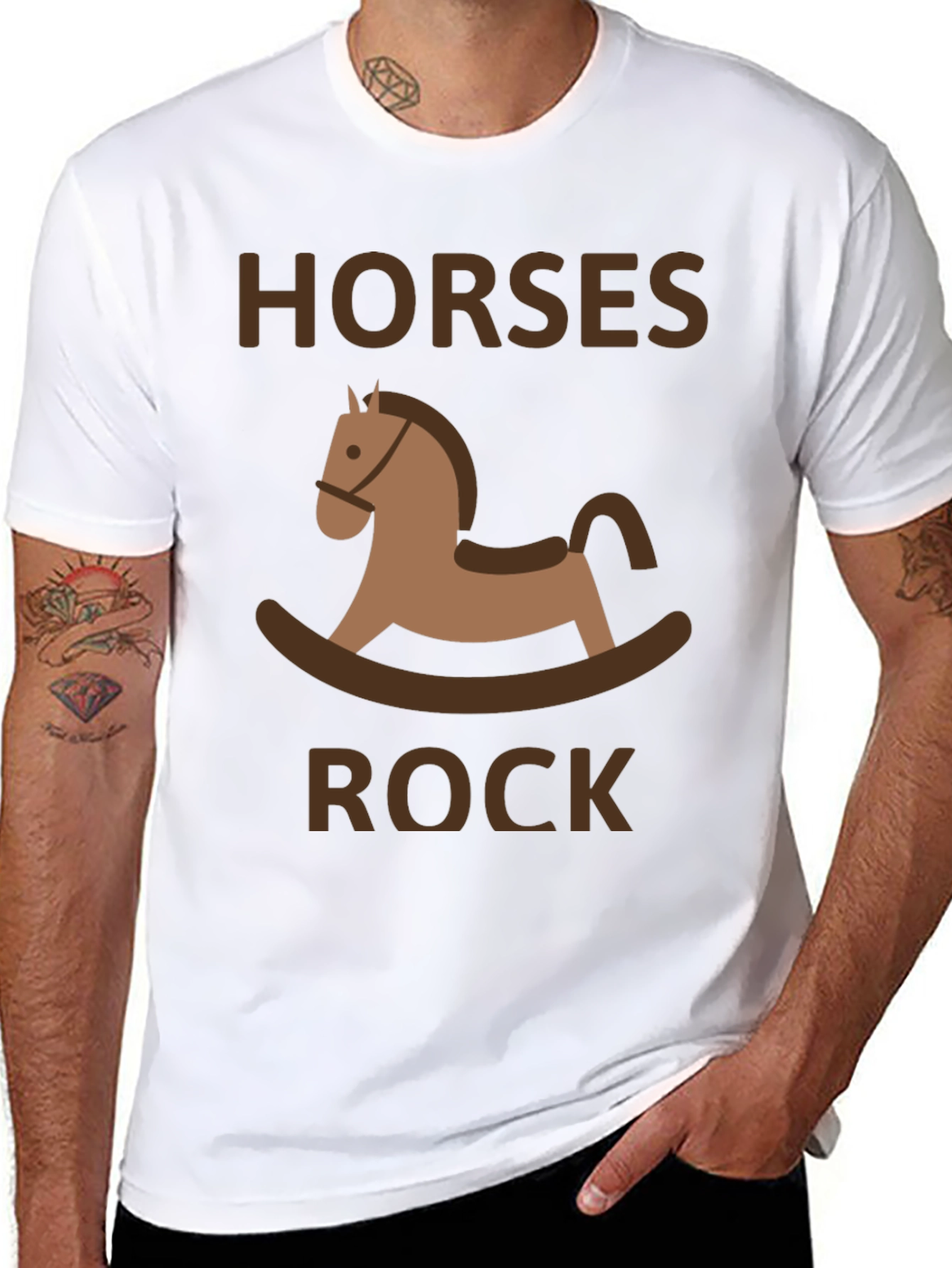 Black Horses Rock T-Shirt - Novelty Graphic Tee view 8