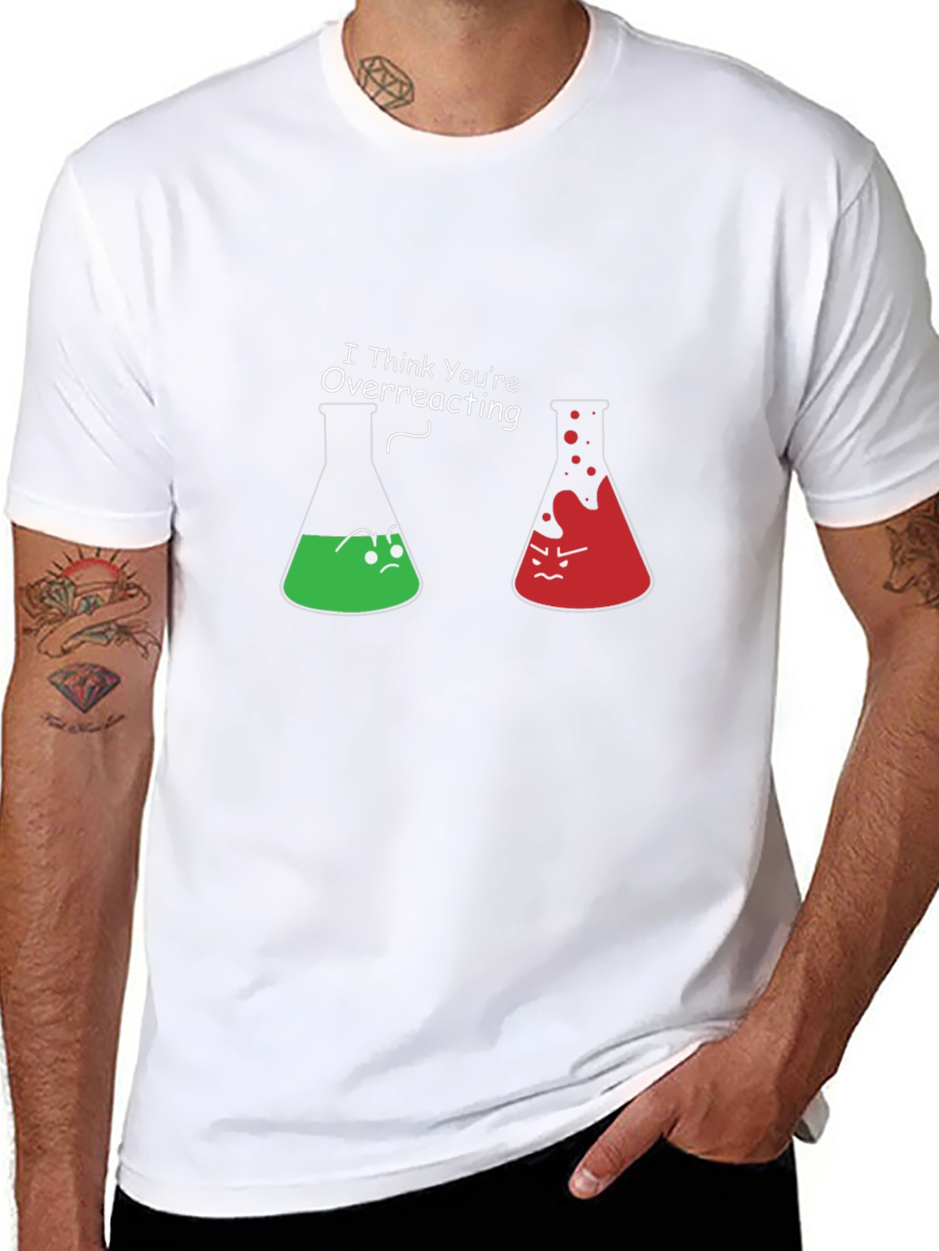 Black Funny Chemistry T-Shirt - I Think You're Overreacting view 8
