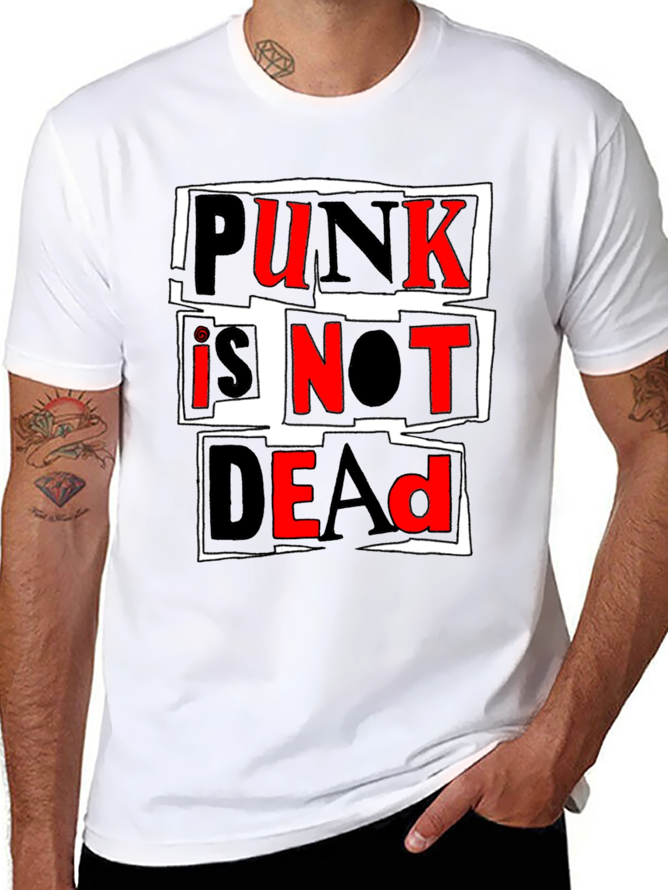Black Punk Is Not Dead Graphic T-Shirt view 8