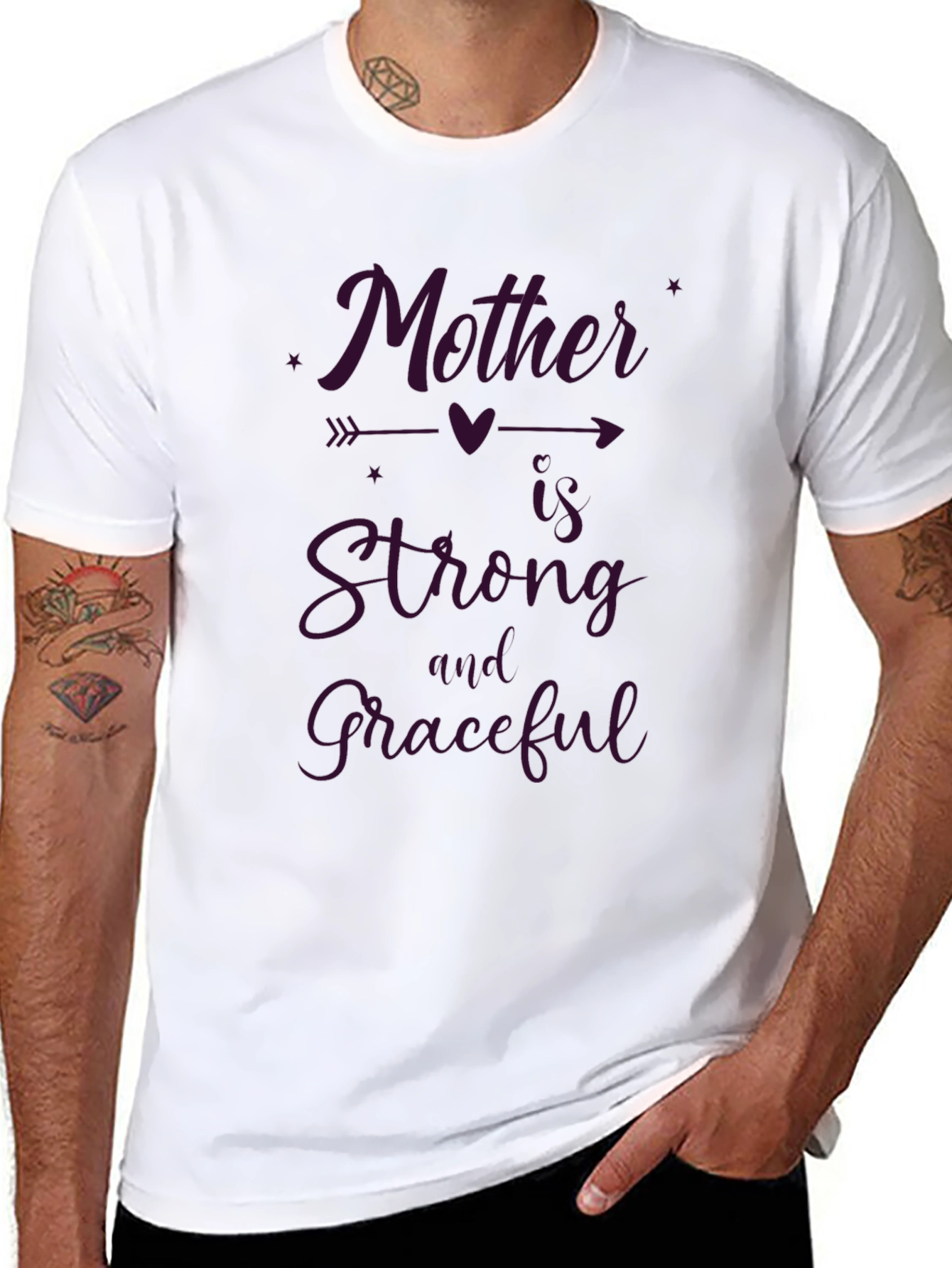 Black Mother is Strong and Graceful T-Shirt - Black view 8