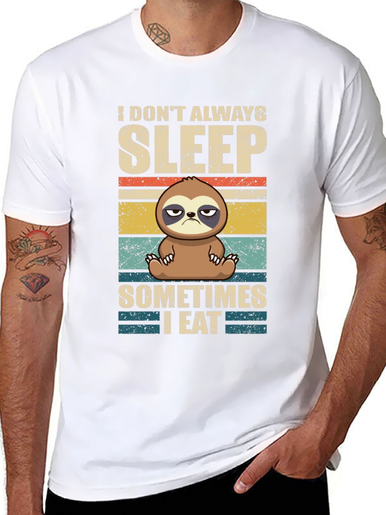 Black Funny Sloth T-Shirt - I Don't Always Sleep view 8