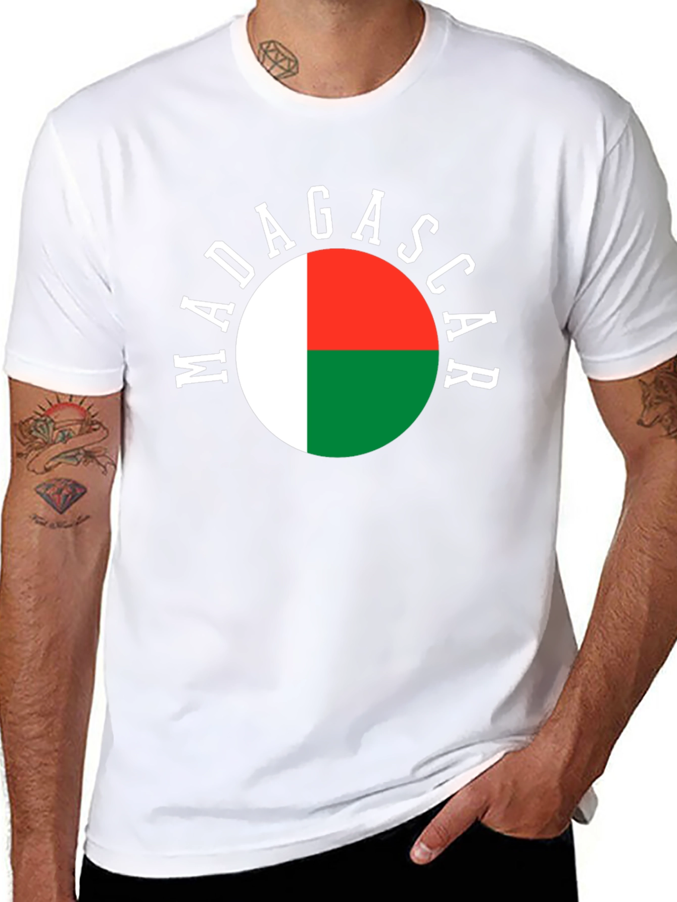Black Madagascar Flag T-Shirt - Graphic Tee for Country Pride view 8