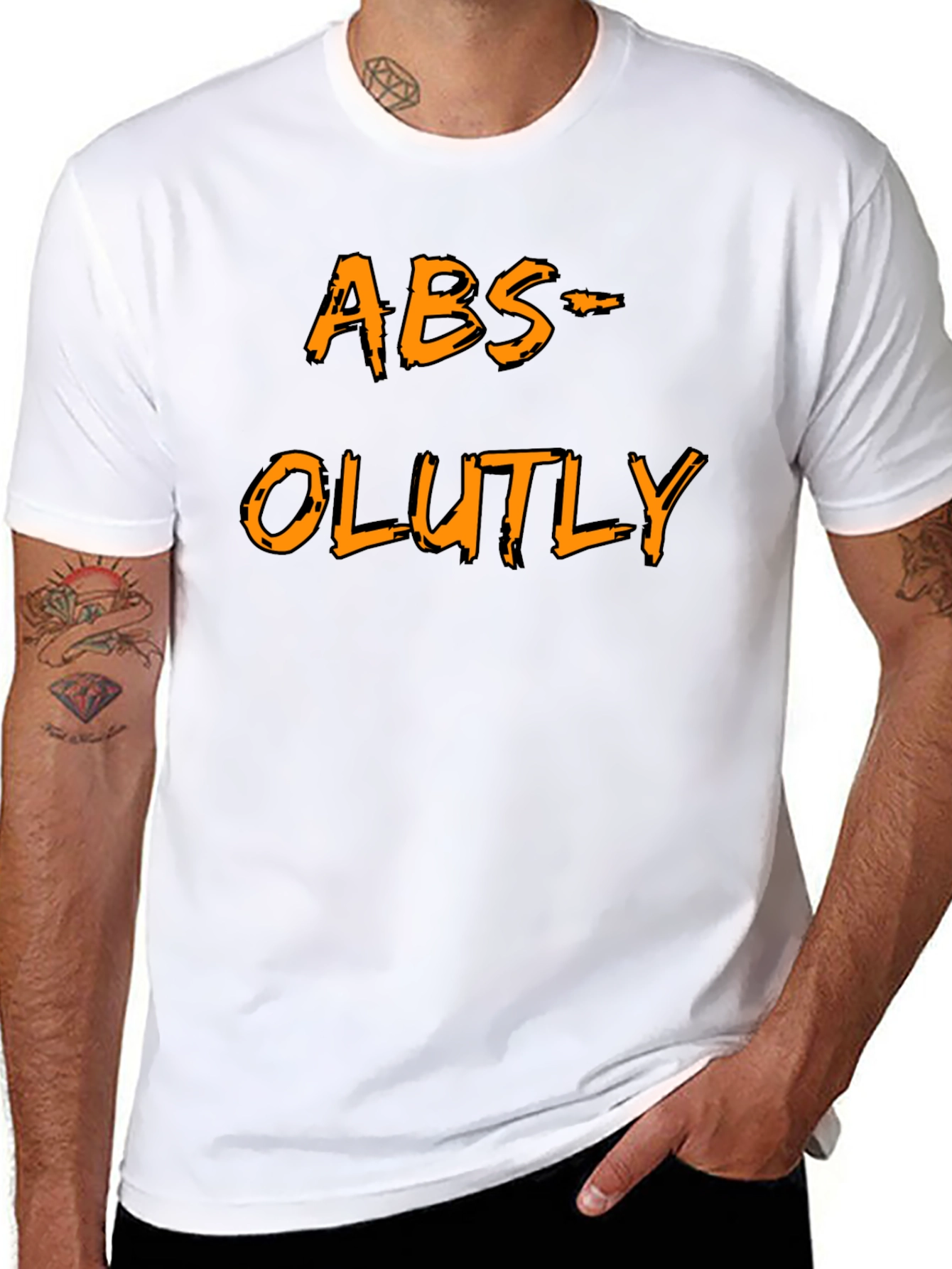 Black Humorous ABS-OLUTLY Black T-Shirt view 8