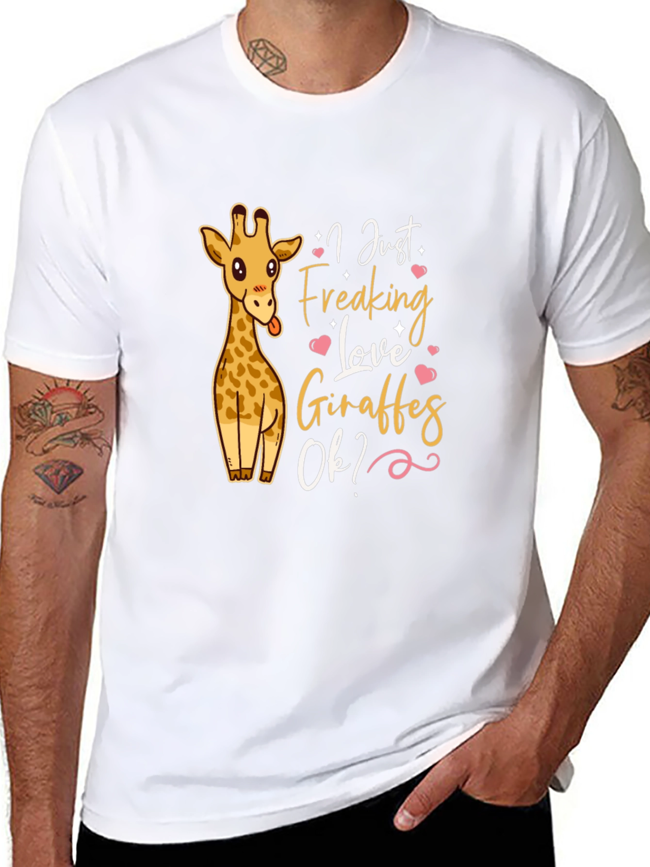 Black I Just Freaking Love Giraffes T-Shirt view 8