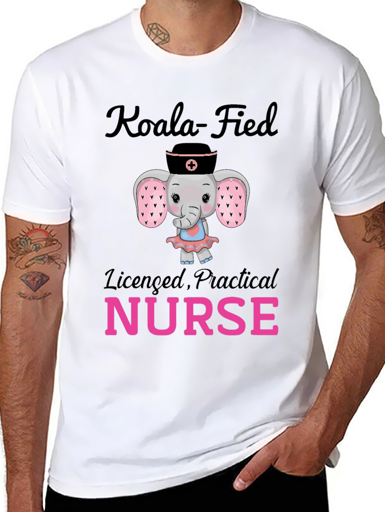 Black Koala-Fied Licensed Practical Nurse T-Shirt view 8