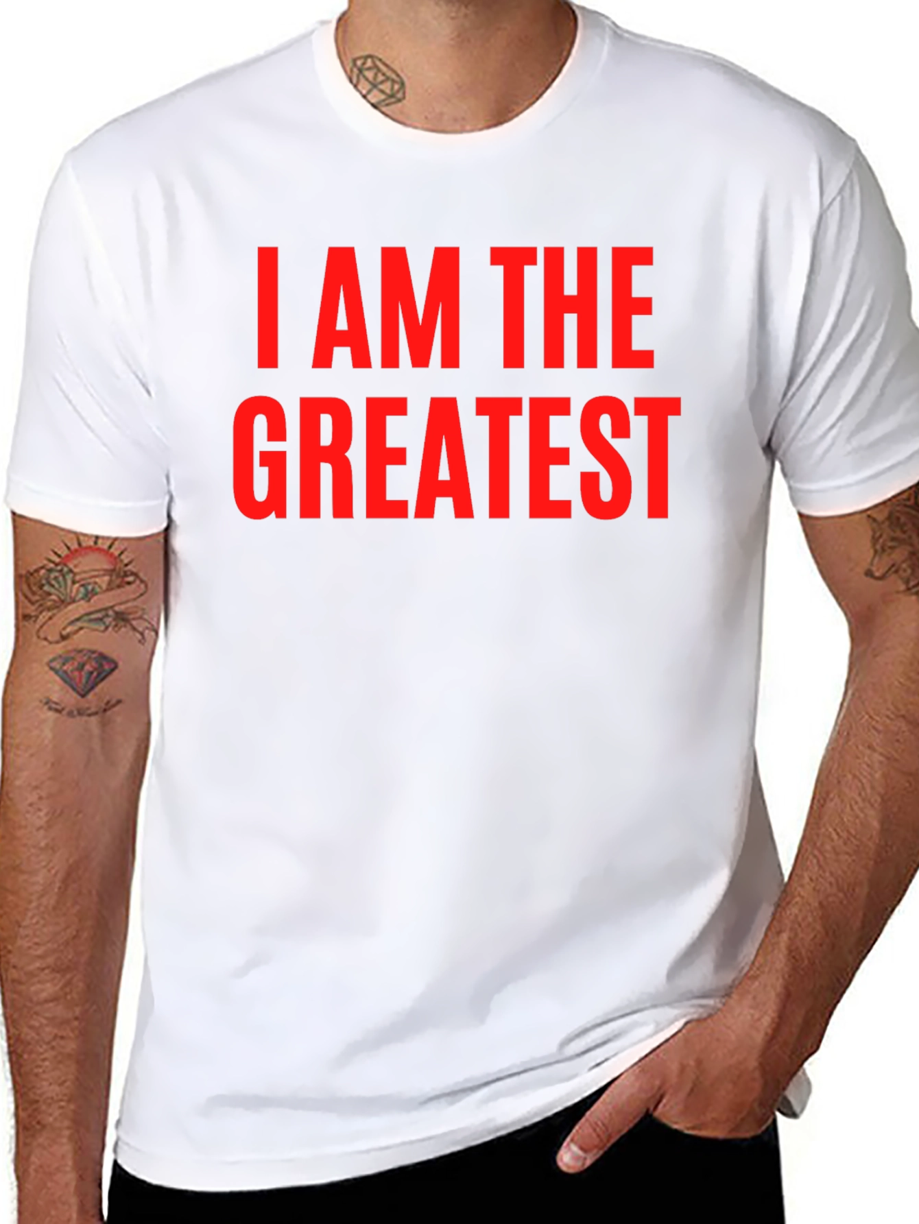 Black I AM THE GREATEST T-Shirt view 8