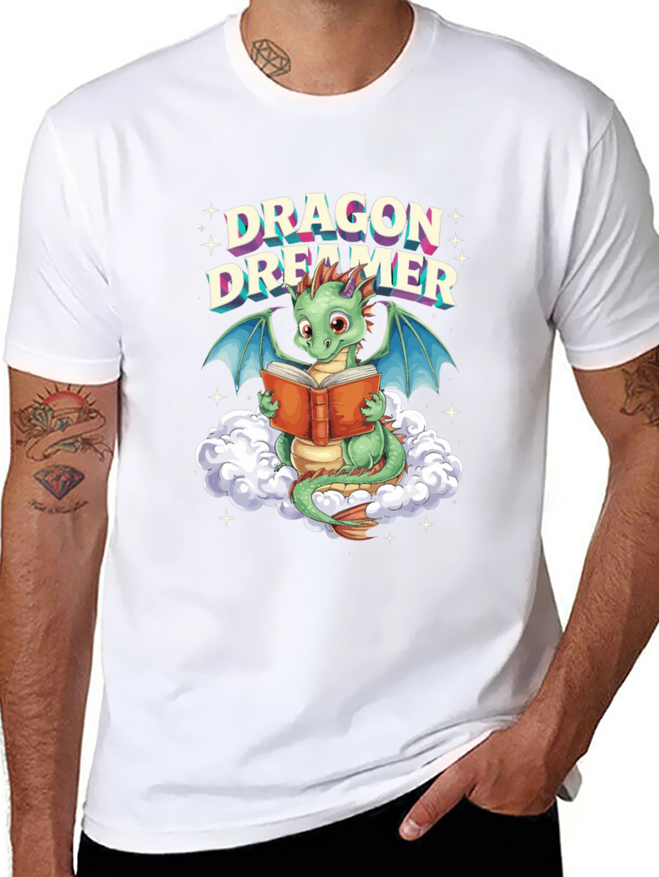 Black Dragon Dreamer T-Shirt - Book Lover Fantasy Tee view 8