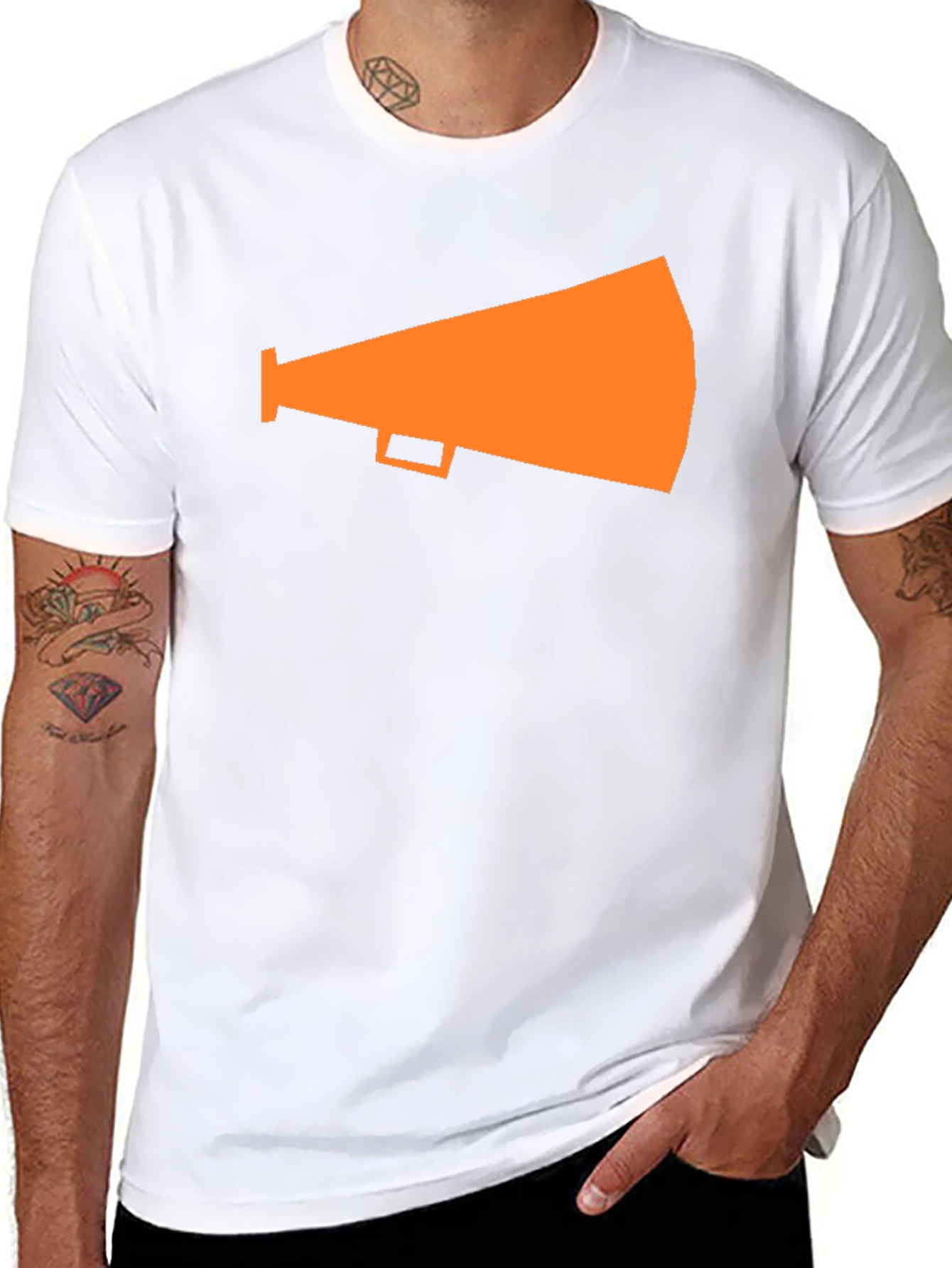 Black Orange Megaphone Graphic Tee - Black view 8