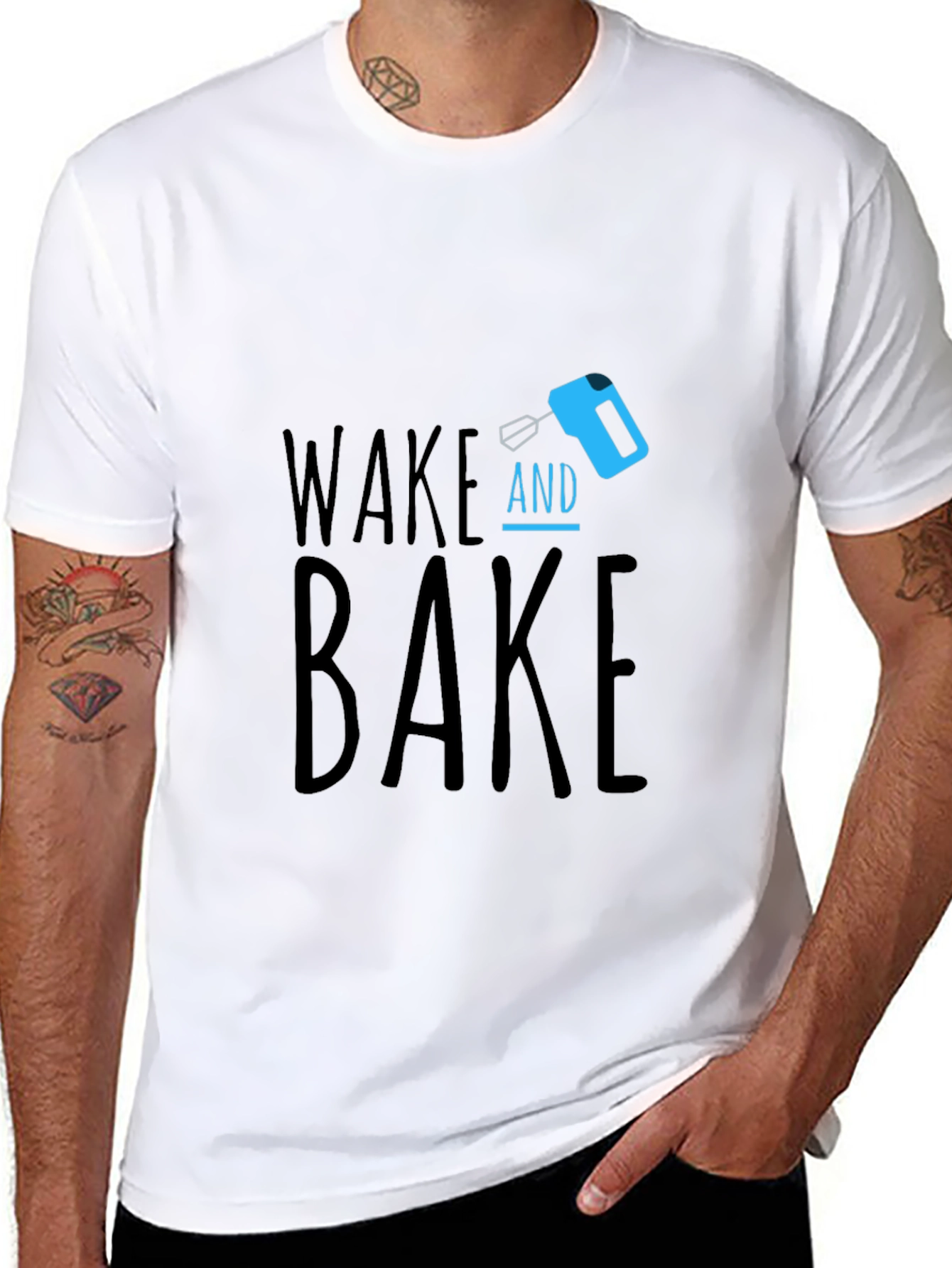Black Wake and Bake T-Shirt - Novelty Graphic Tee view 8