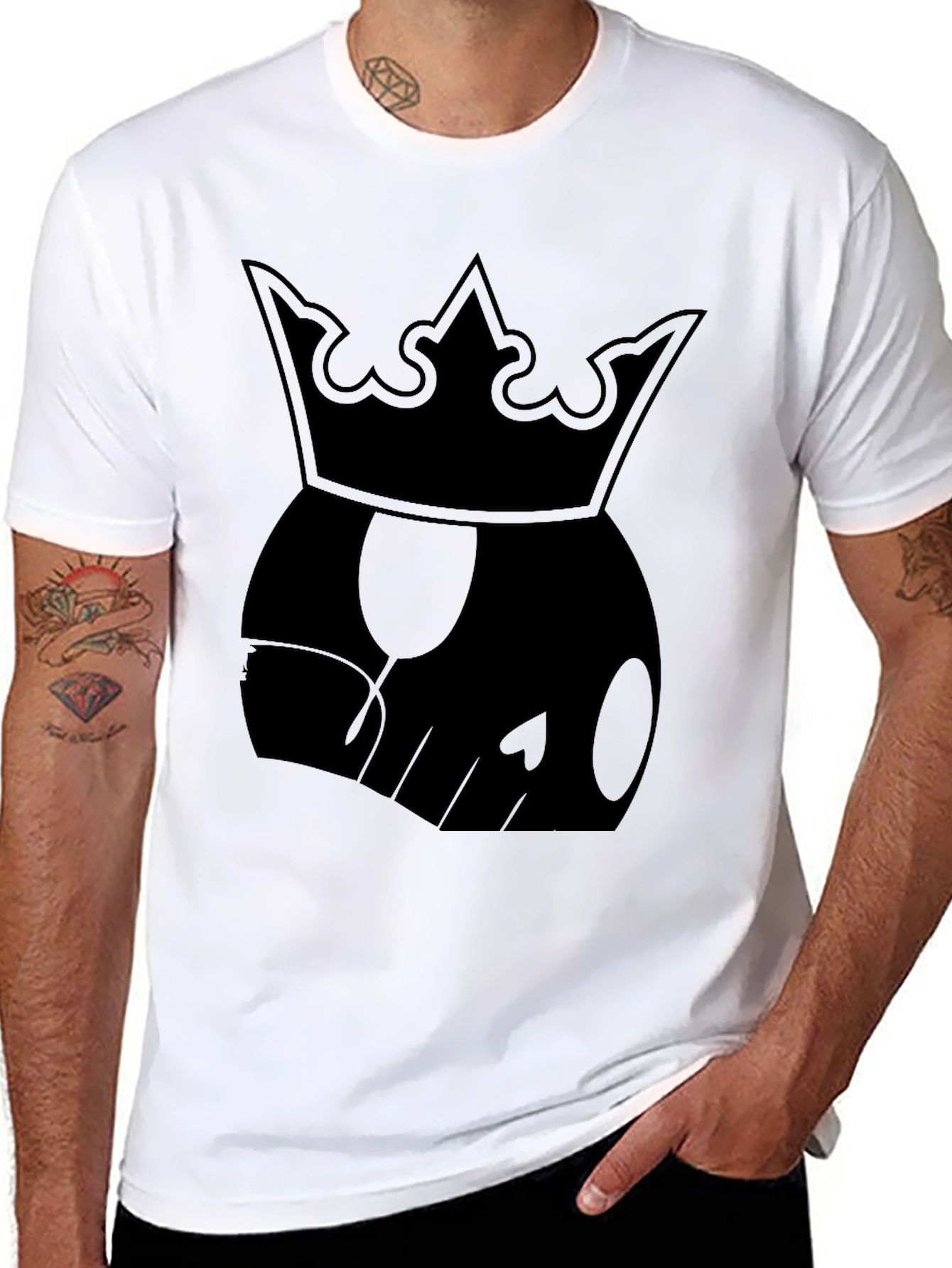Black King Skull Graphic T-Shirt - Black view 8