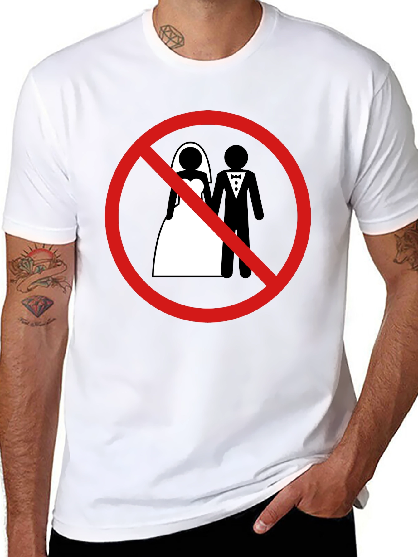 Black Anti-Marriage Graphic Tee - Black view 8