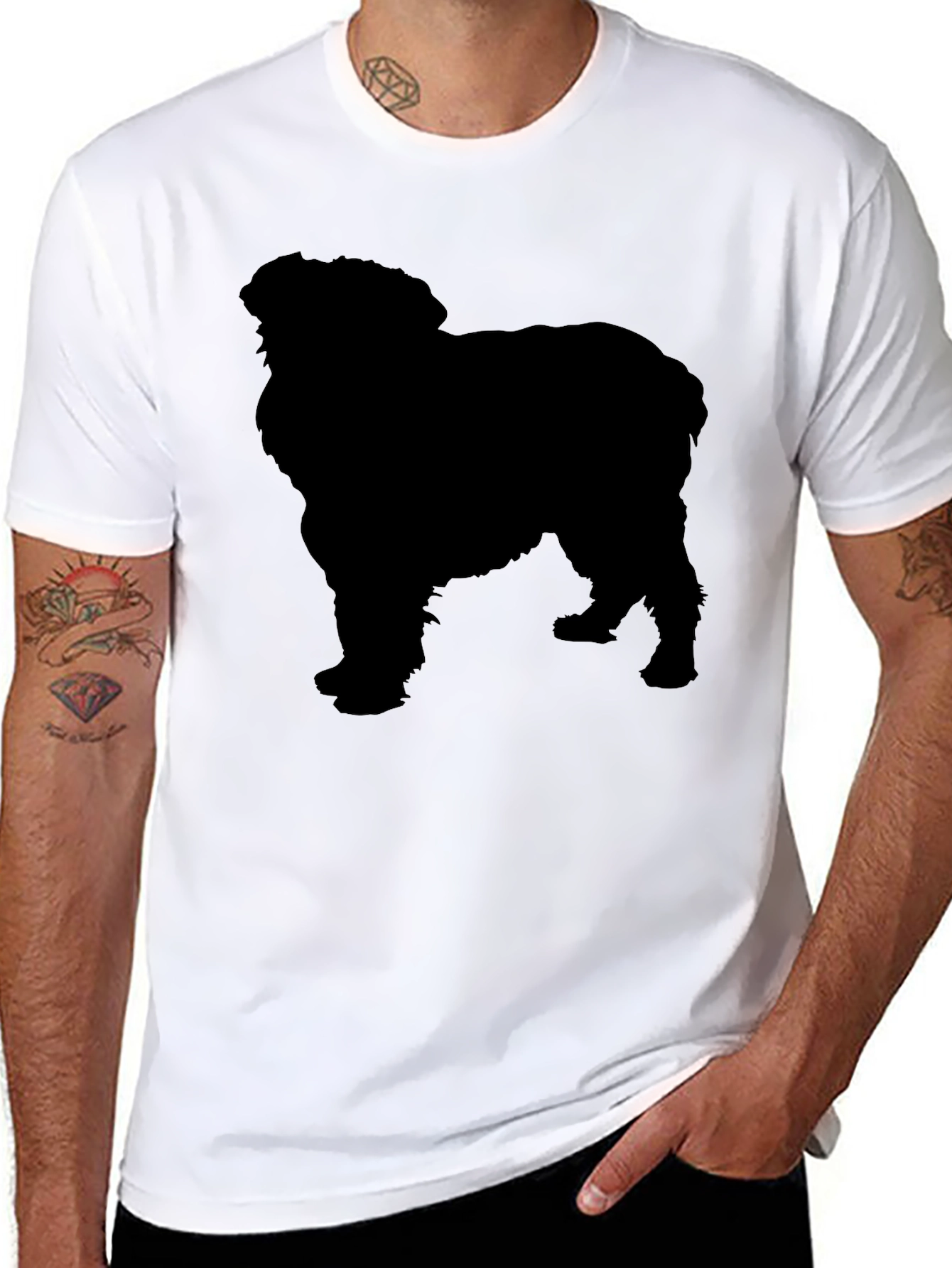 Black Black Dog Silhouette Graphic T-Shirt view 8
