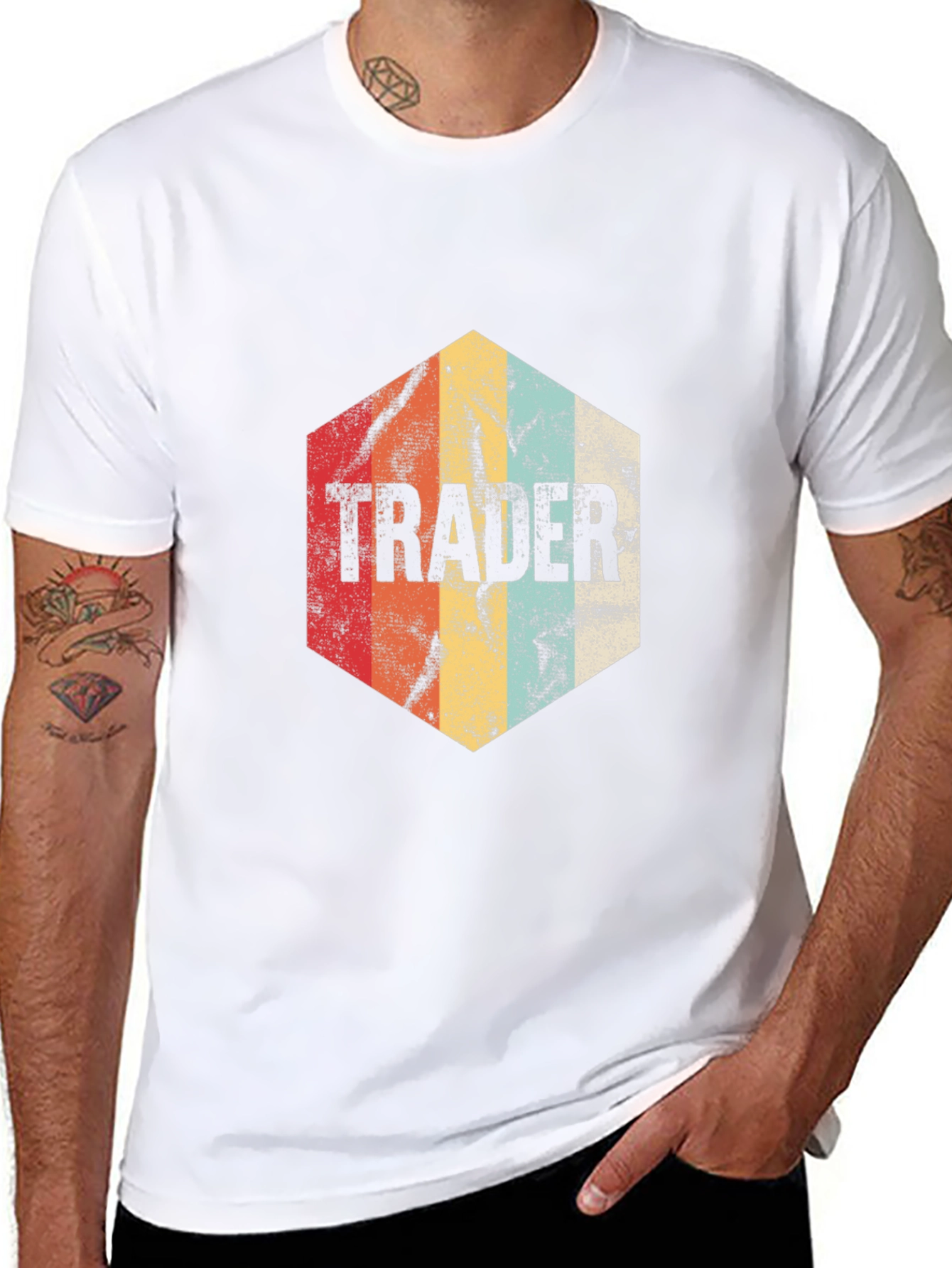 Black Vintage Trader T-Shirt - Retro Investment Style view 8