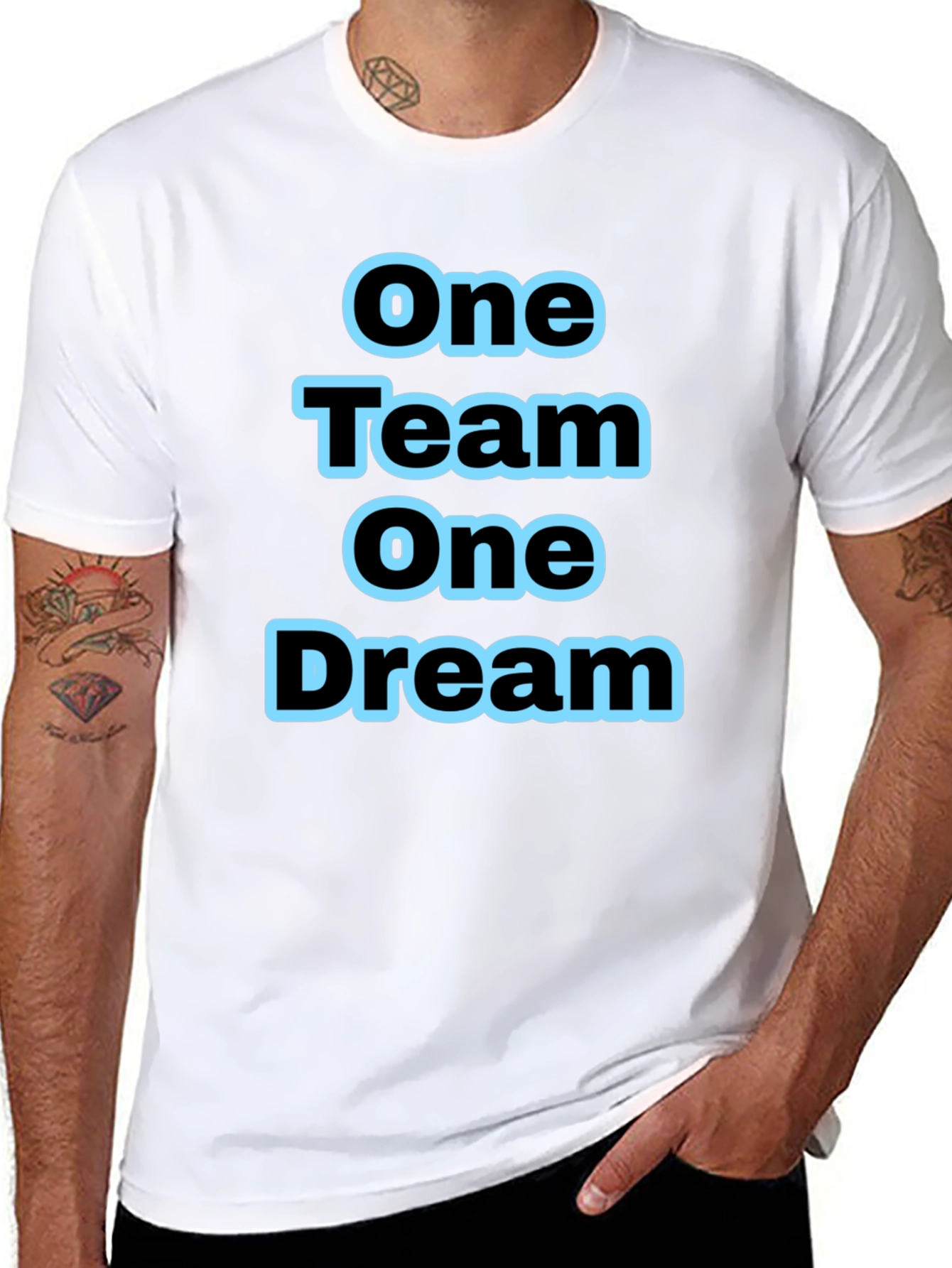 Black One Team One Dream Black Graphic Tee view 8
