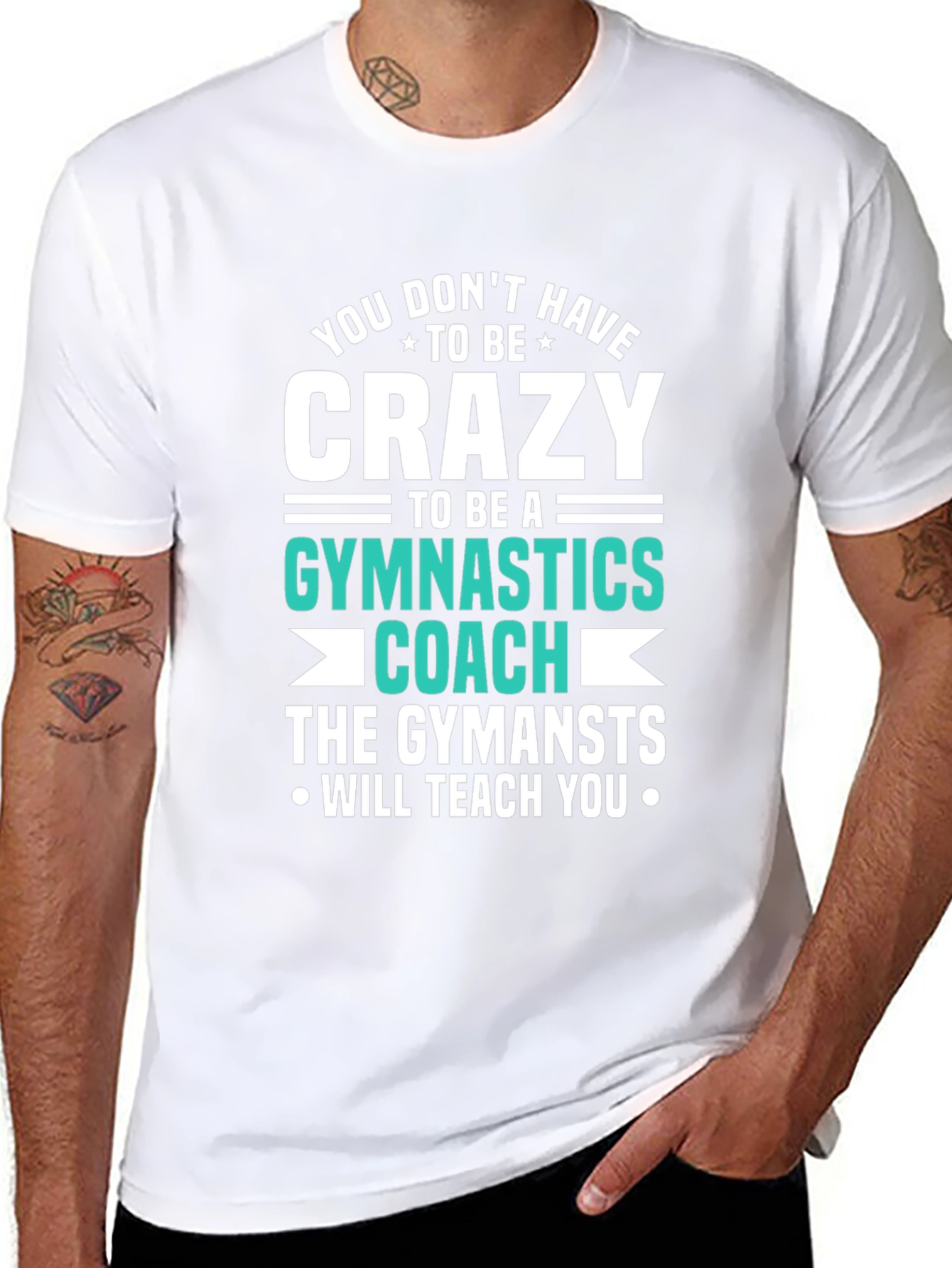 Black Crazy Gymnastics Coach T-Shirt view 8