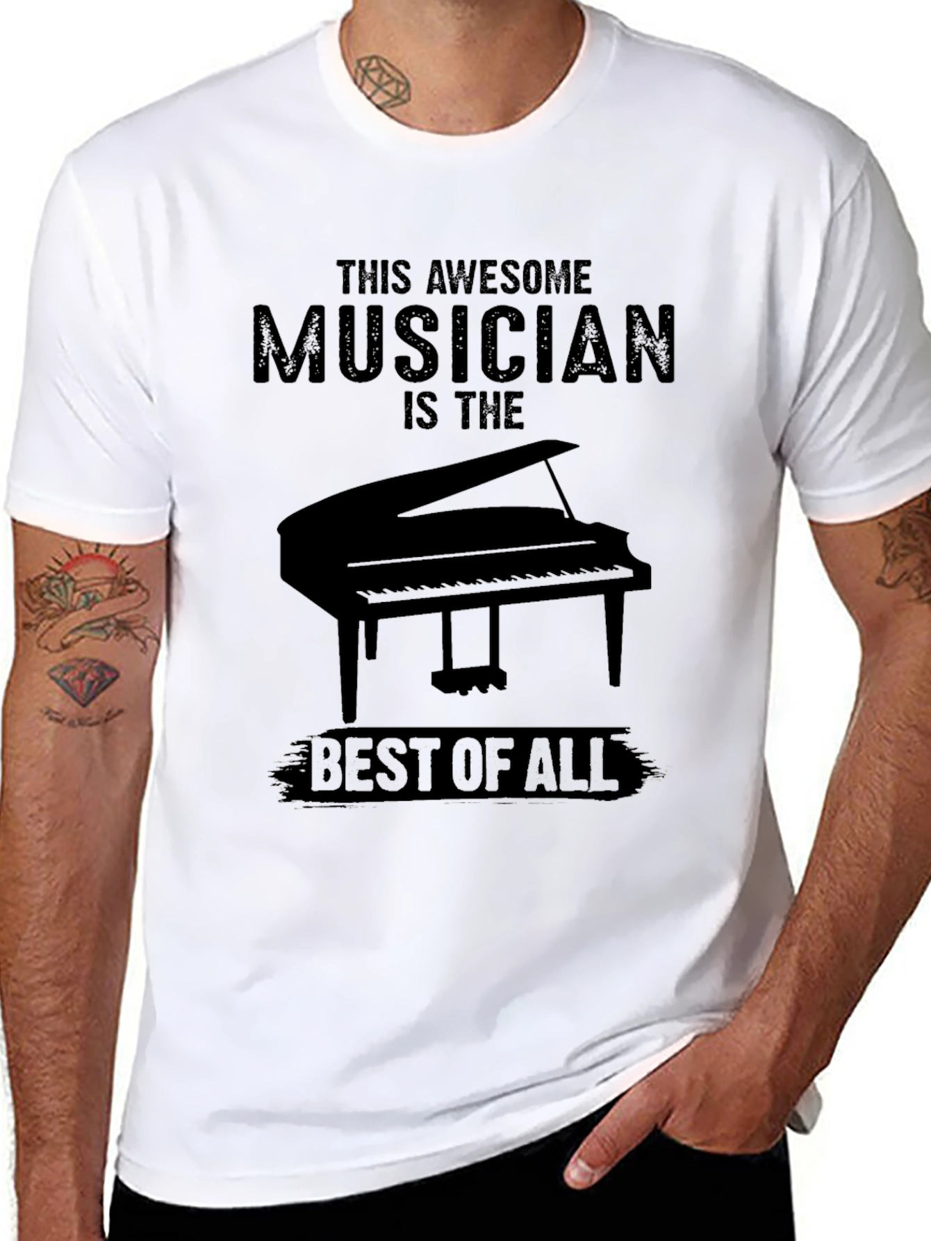 Black Awesome Musician Piano T-Shirt view 8