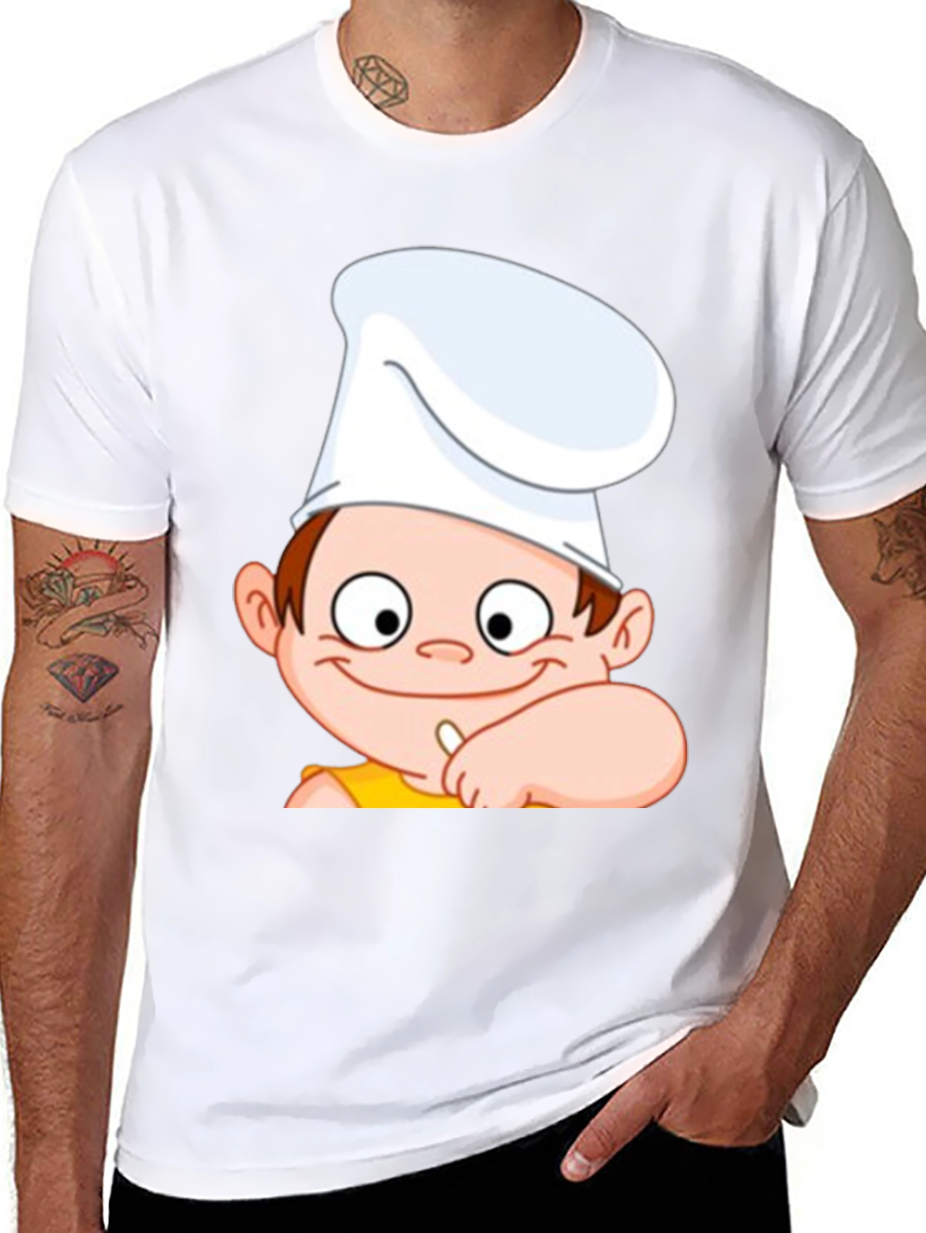 Black Chef Cartoon Graphic Tee - Fun & Unique Design view 8