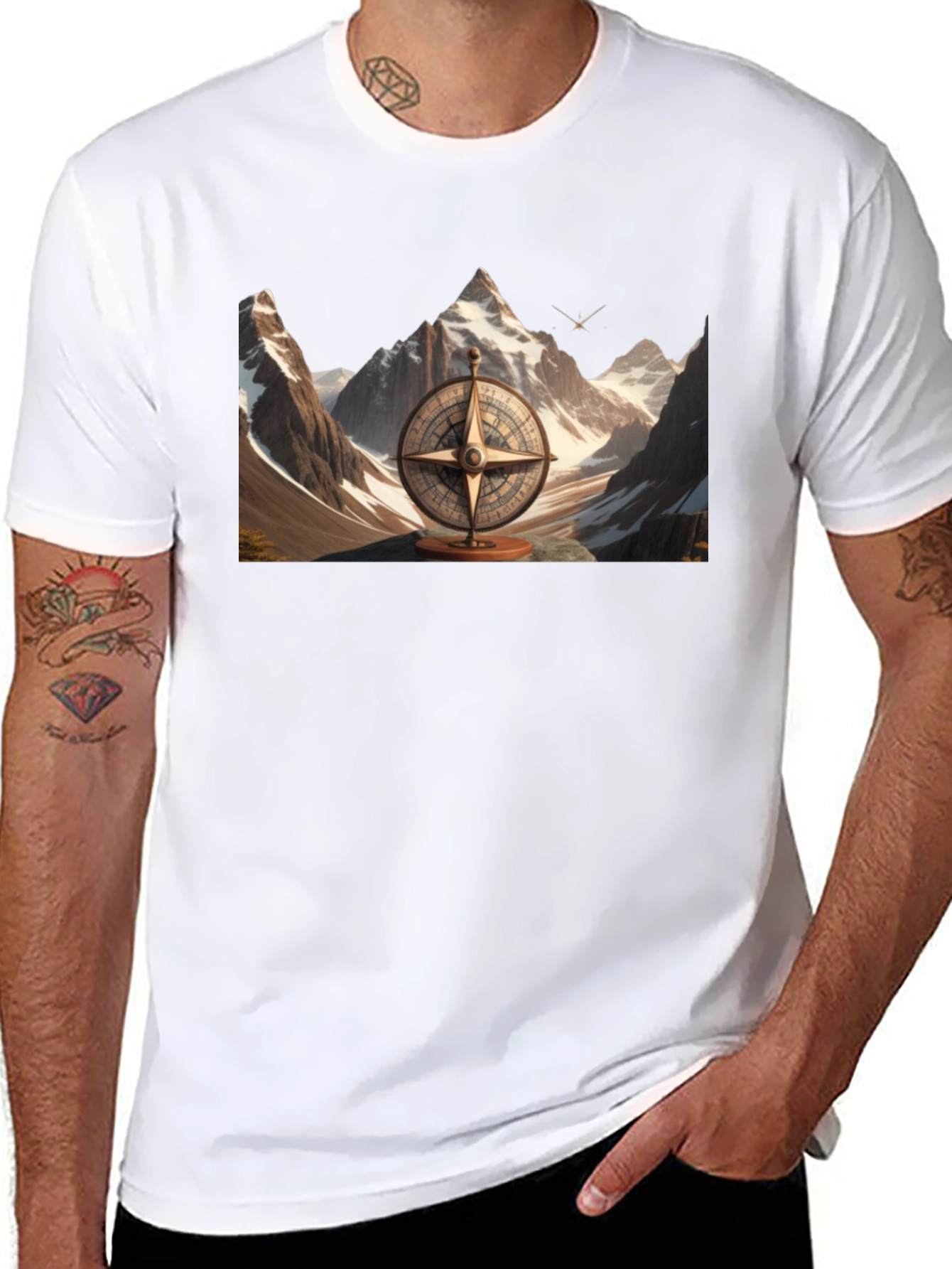Black Compass Mountain Graphic Tee view 8