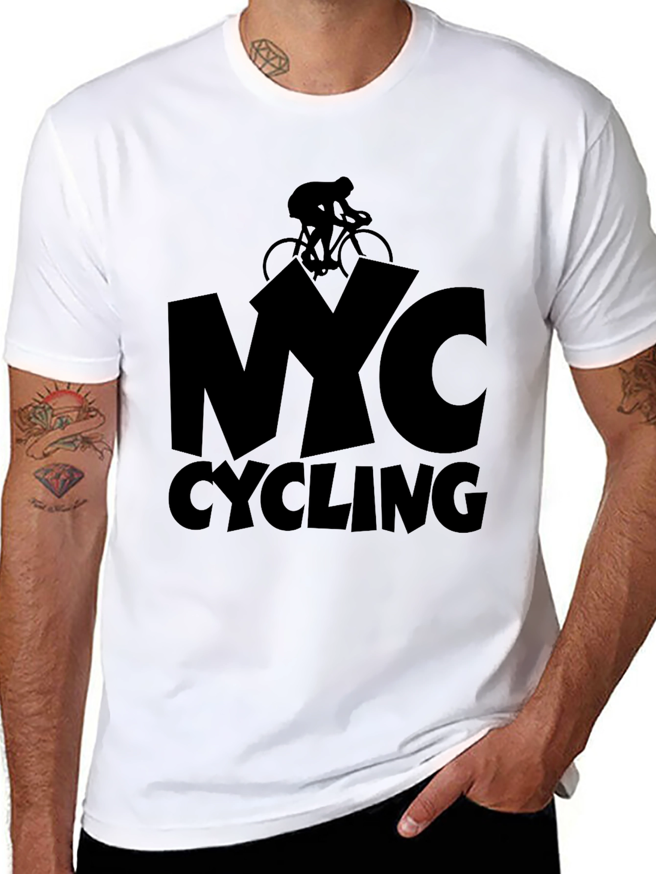 Black NYC Cycling Black T-Shirt view 8