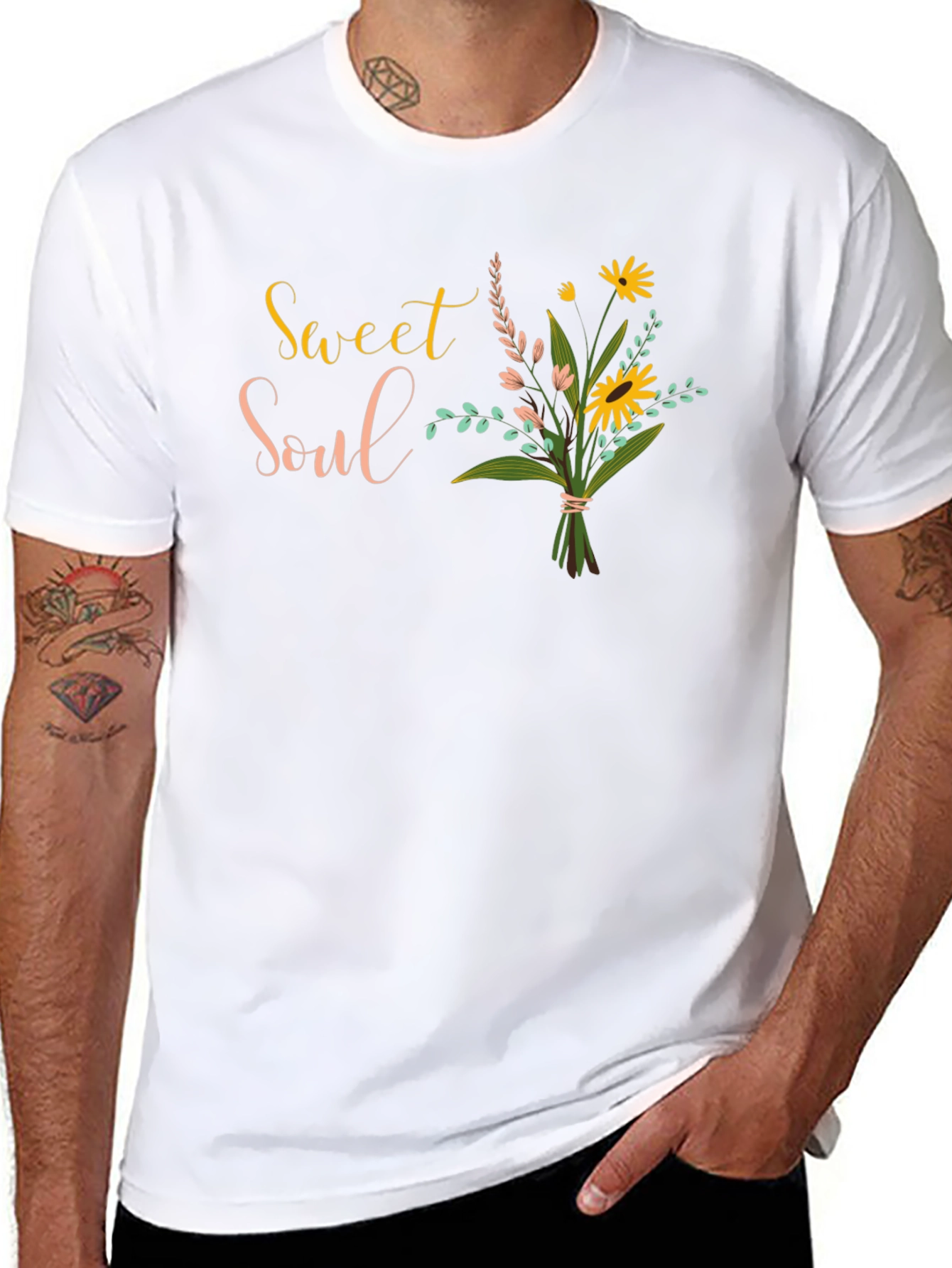 Black Sweet Soul Floral Graphic Black T-Shirt view 8