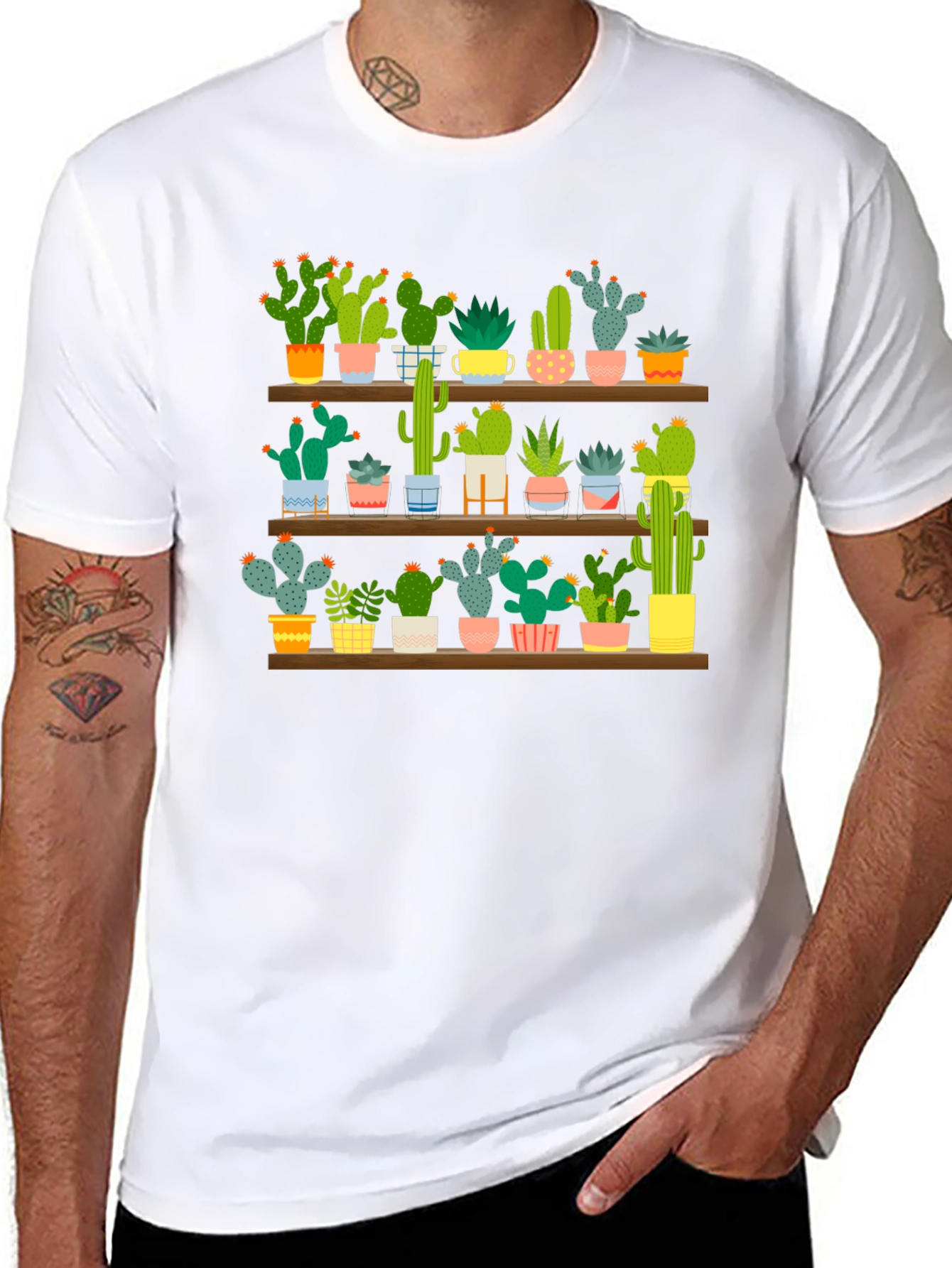 Black Cactus Shelf Graphic T-Shirt view 8