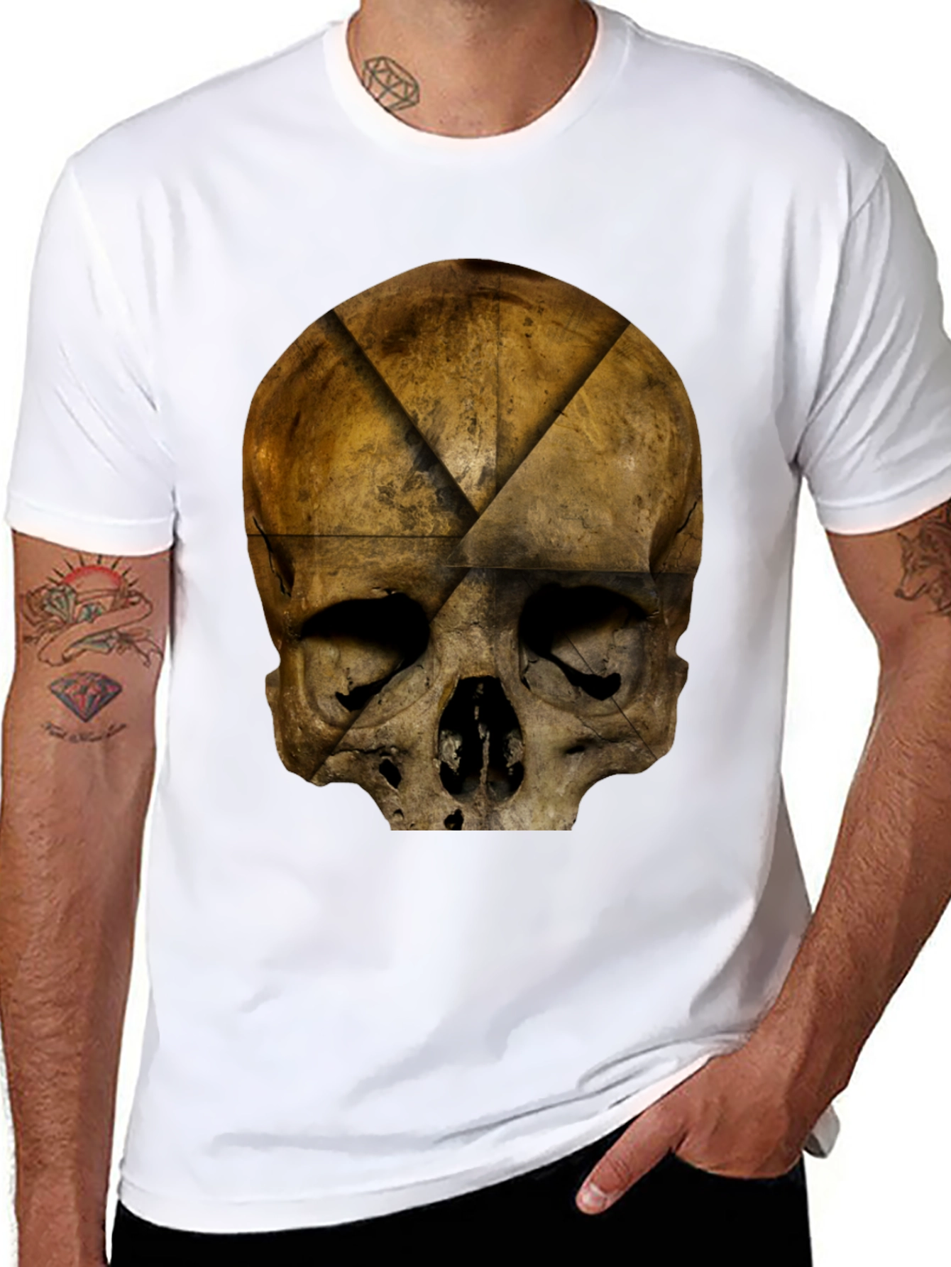 Black Skull Graphic Print T-Shirt - Dark Grunge Style view 8