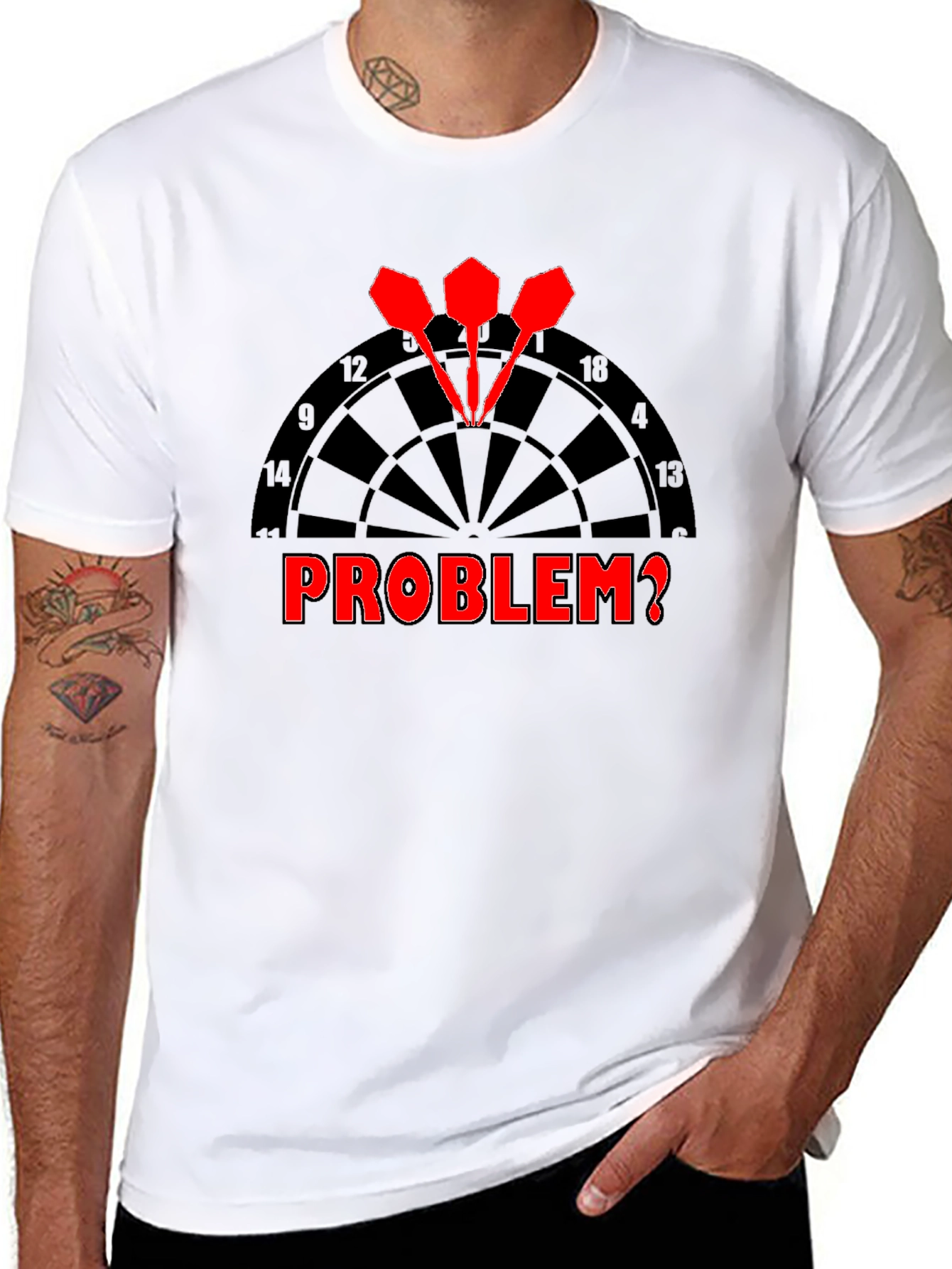 Black Darts 'Problem?' Graphic T-Shirt view 8