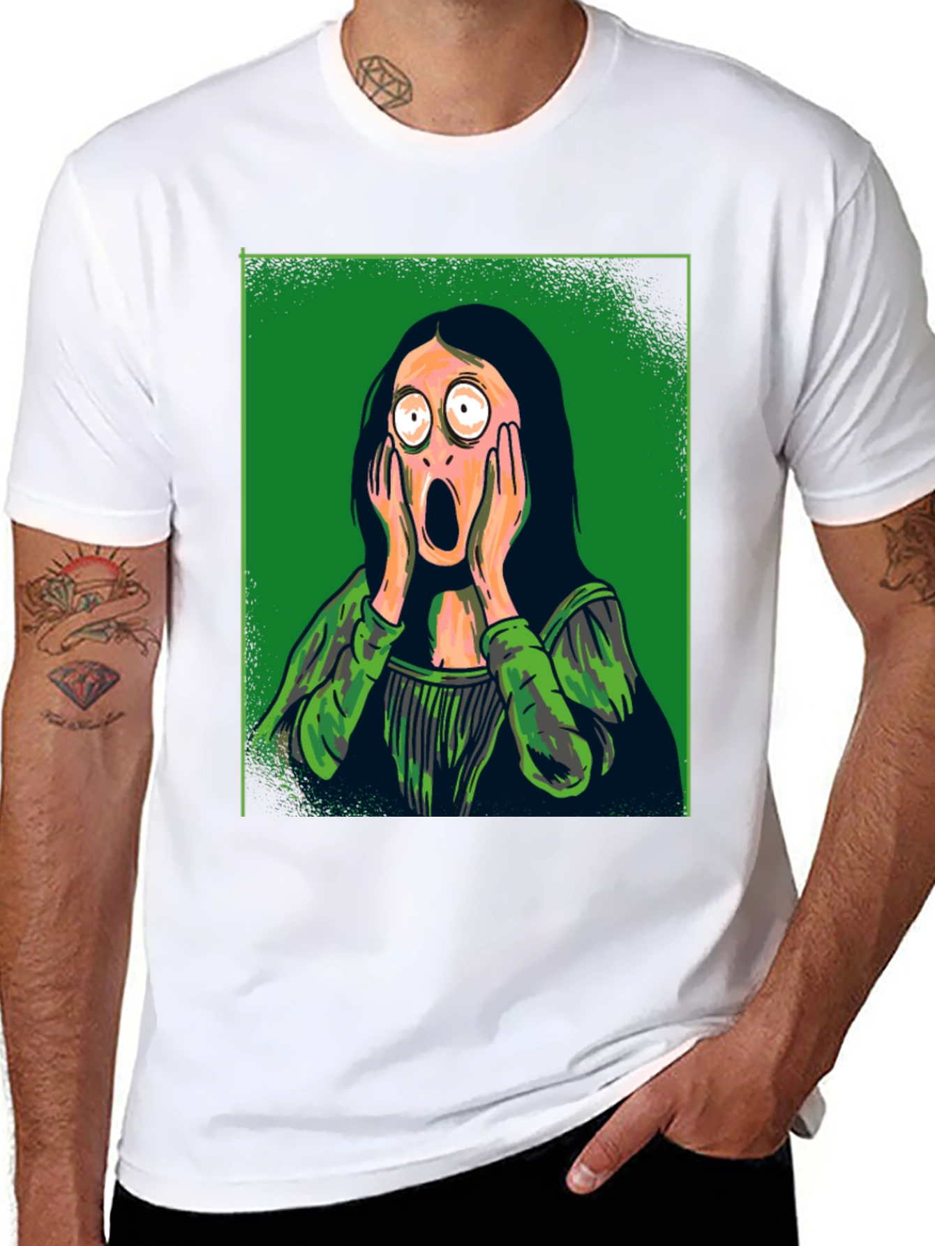 Black Mona Lisa Scream Graphic Tee view 8
