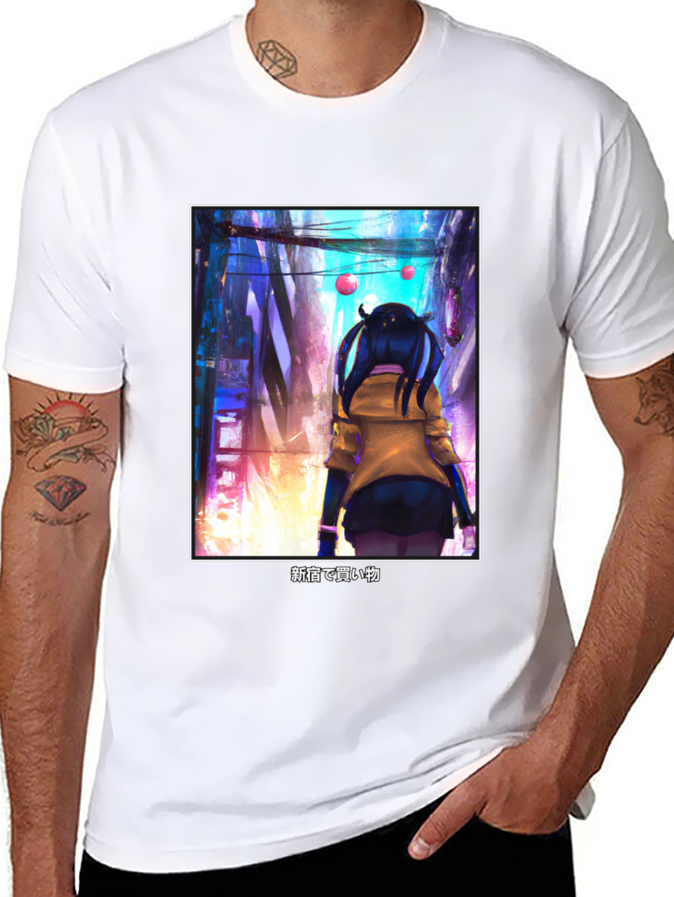 Black Anime Girl Black T-Shirt - Tokyo Streetwear Style view 8