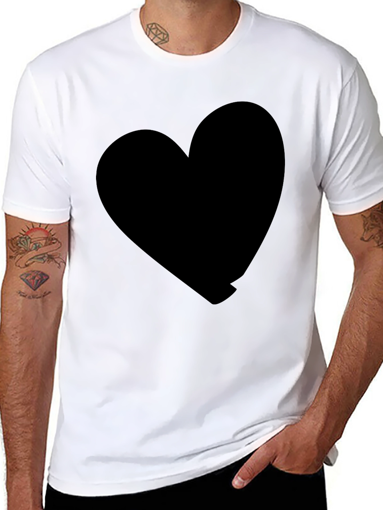 Black Black Heart Graphic Tee - Stylish Casual Wear view 8