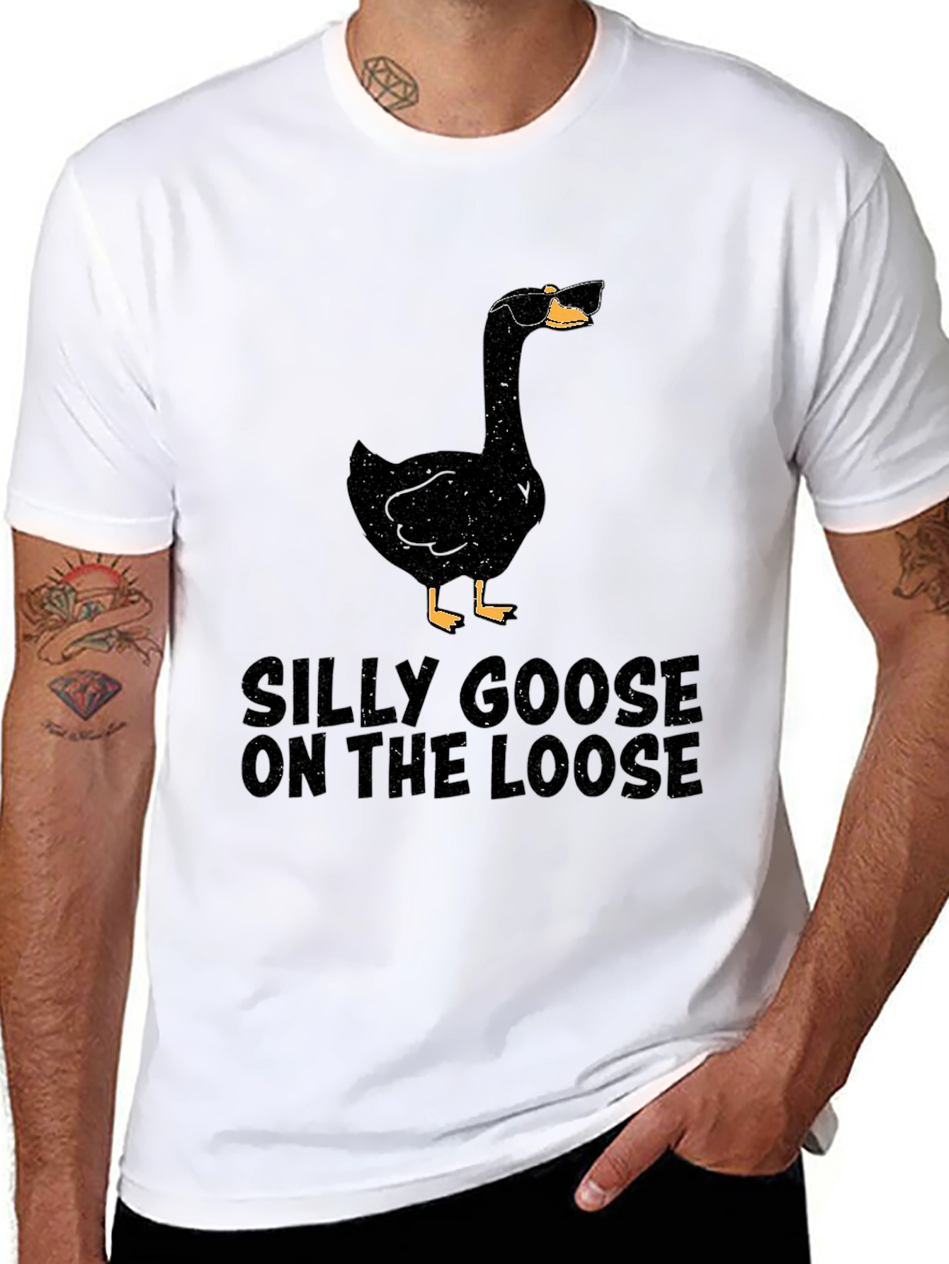 Black Silly Goose On The Loose Graphic T-Shirt view 8