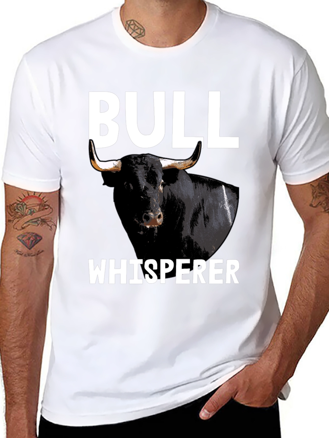 Black Bull Whisperer T-Shirt - Black Graphic Tee view 8